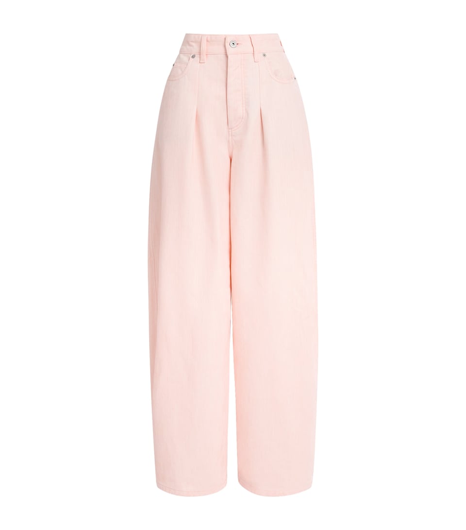 Jacquemus Womens De-Nîmes Ovalo Barrel Leg Jeans Light Pink