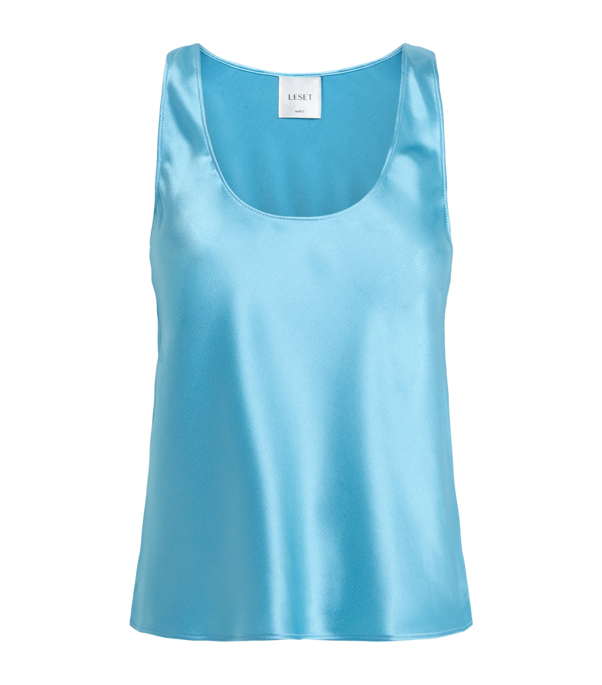 LESET Womens Satin Barb Tank Top Skye