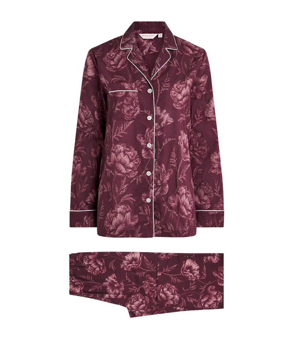 Derek Rose Womens Cotton Floral Ledbury Pyjama Set Pink