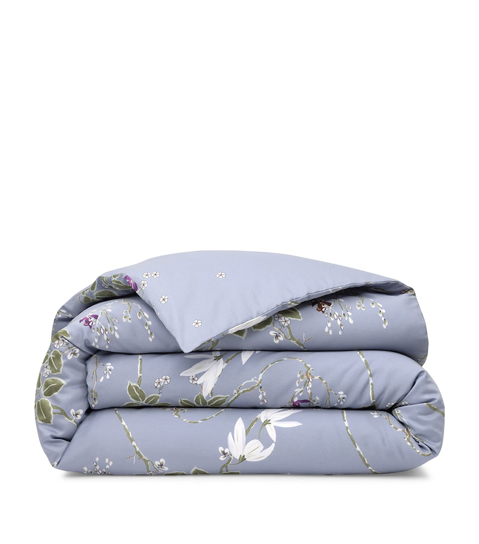 Yves Delorme Organic Cotton Rameau Double Duvet Cover (200cm x 200cm) Blue