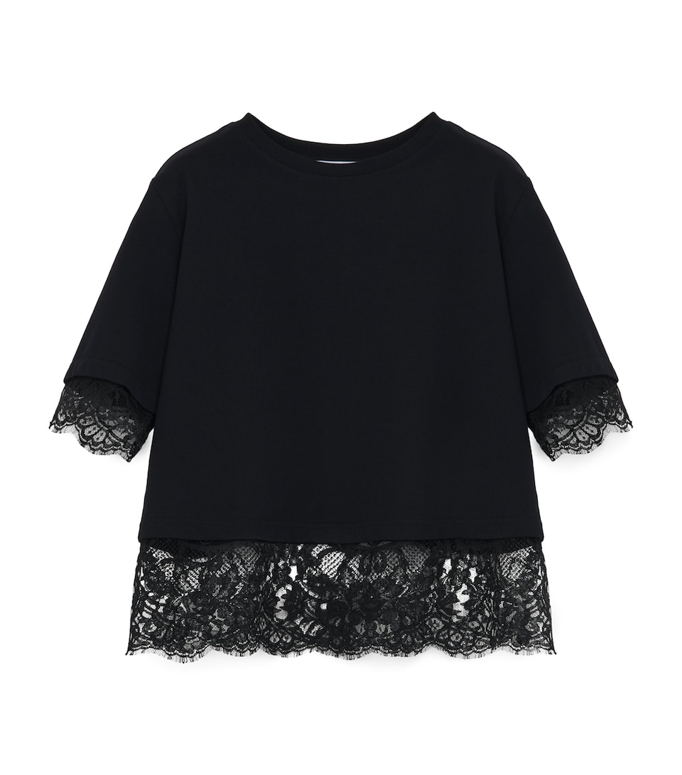 Cotton Lace-Trim T-Shirt