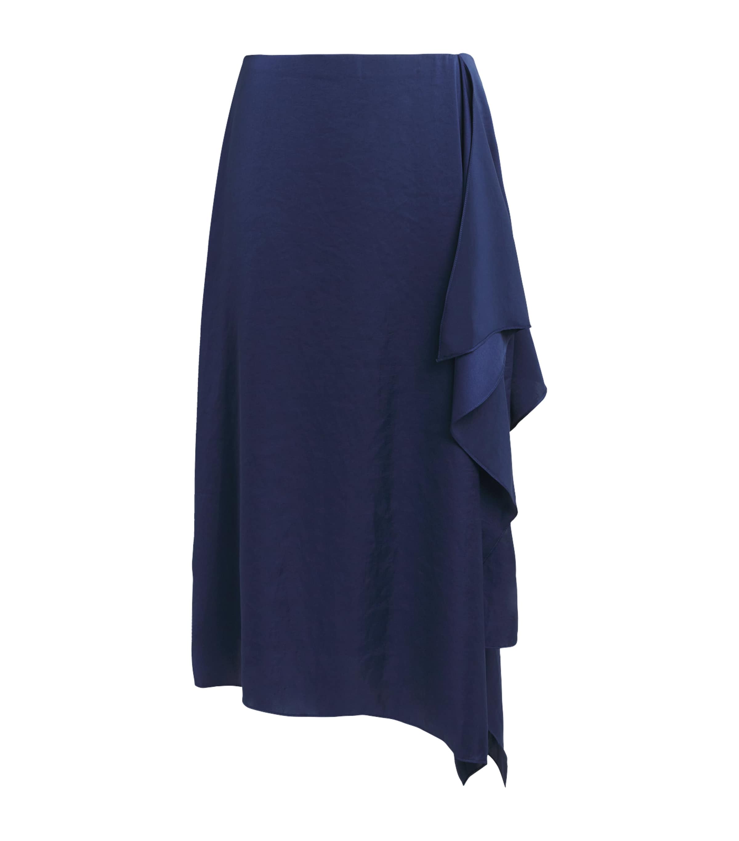 Theory Womens Crushed Satin Sarong Skirt Sapphire Navy
