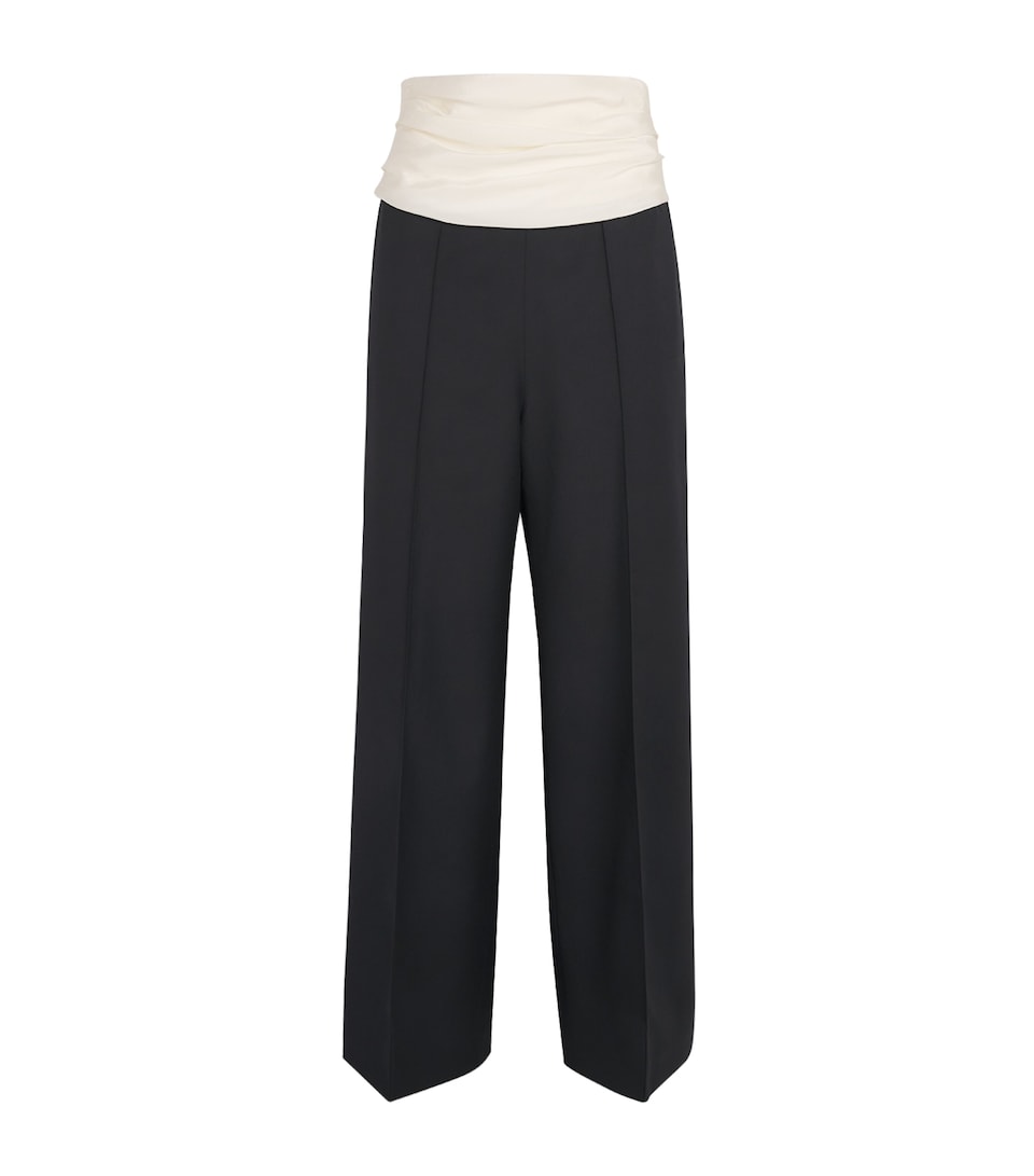 Voranida Womens Ruched-Detail Perrin Trousers Black