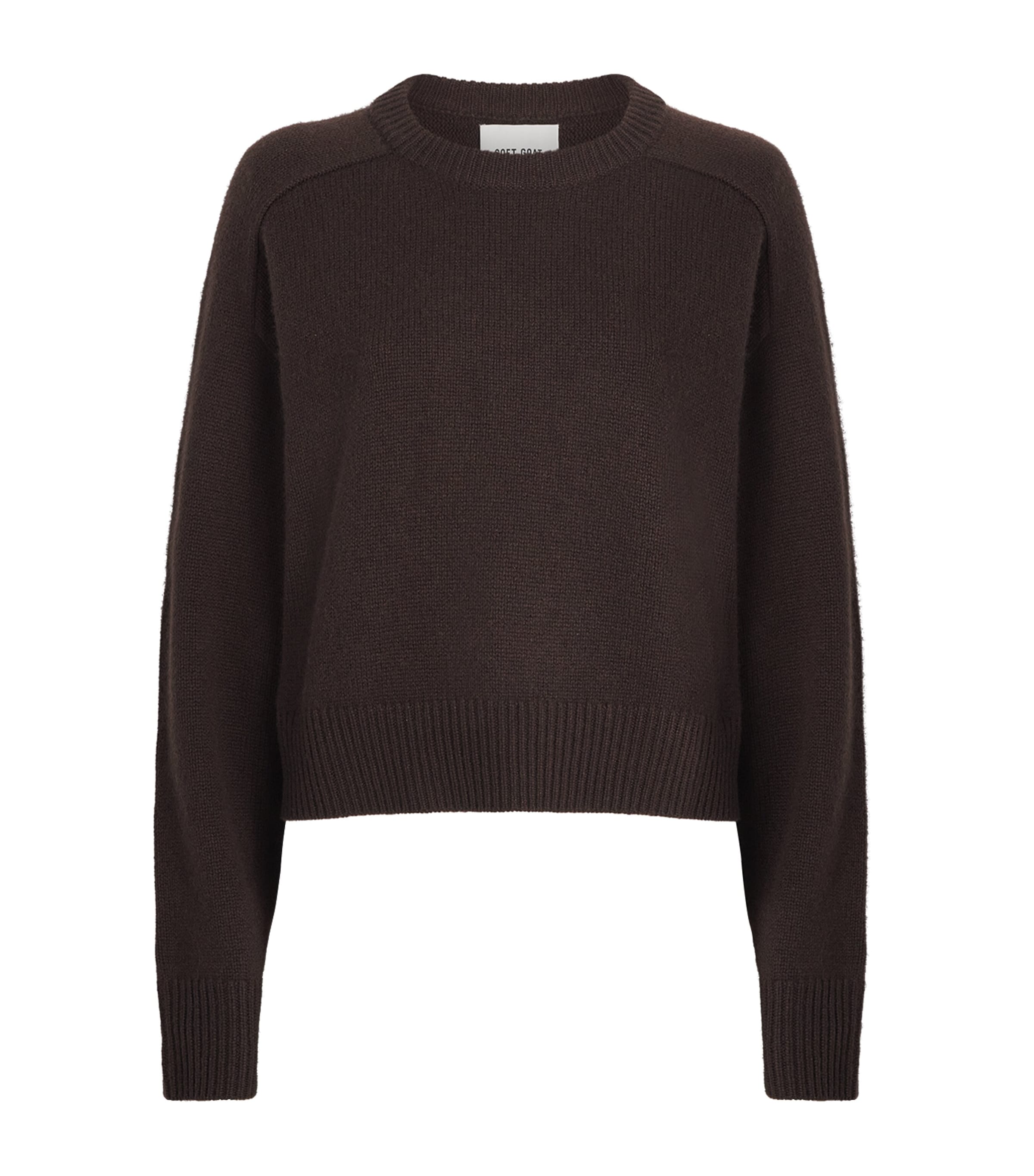 Soft Goat Womens Cashmere Crew-Neck Sweater Mocha