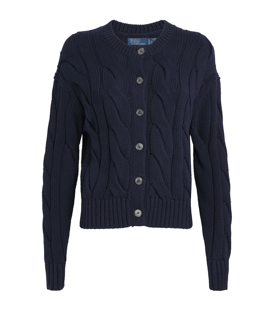 Polo Ralph Lauren Womens Cotton Cable-Knit Cardigan Hunter Navy