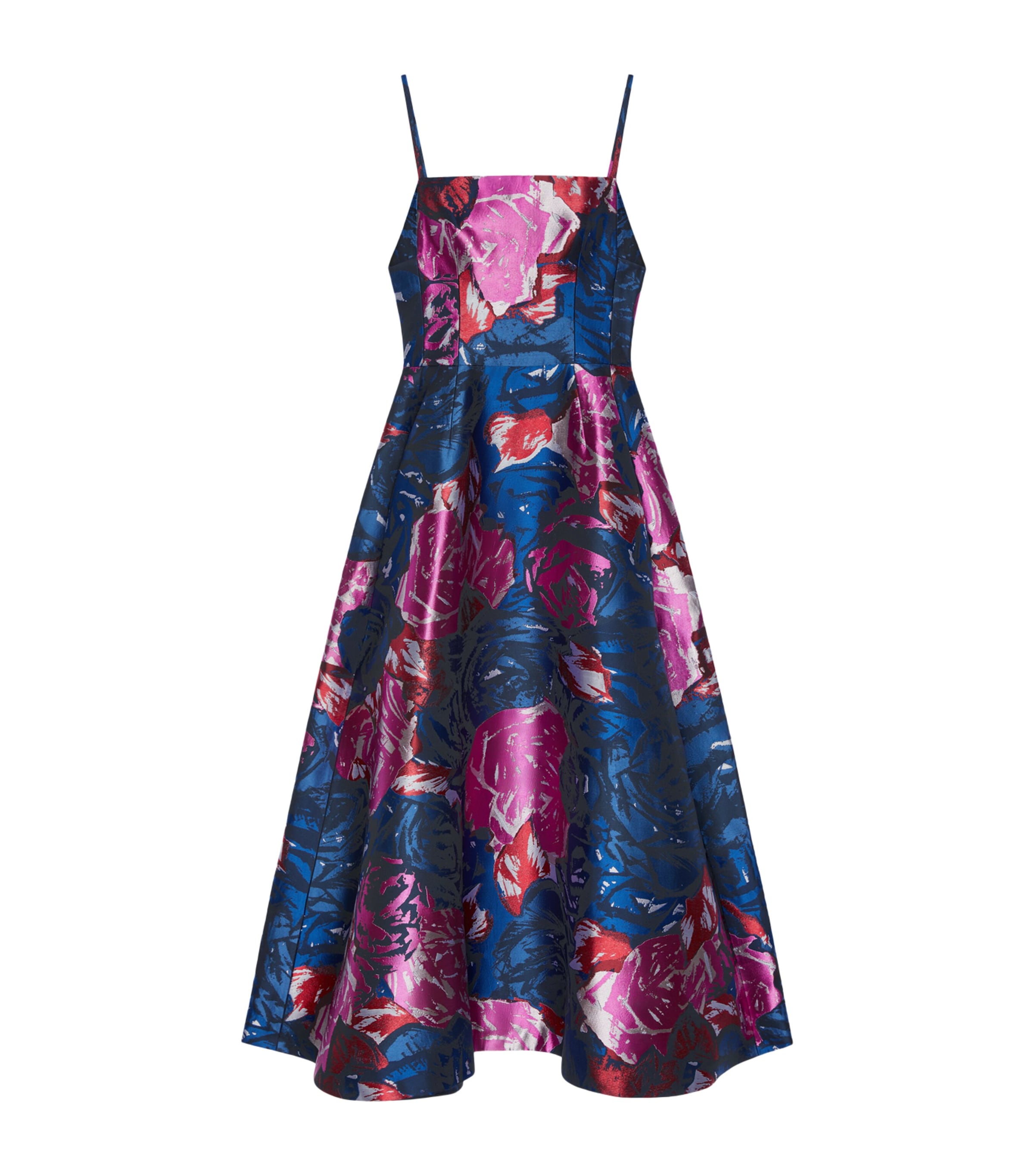 Givenchy Womens Floral Jacquard Midi Dress