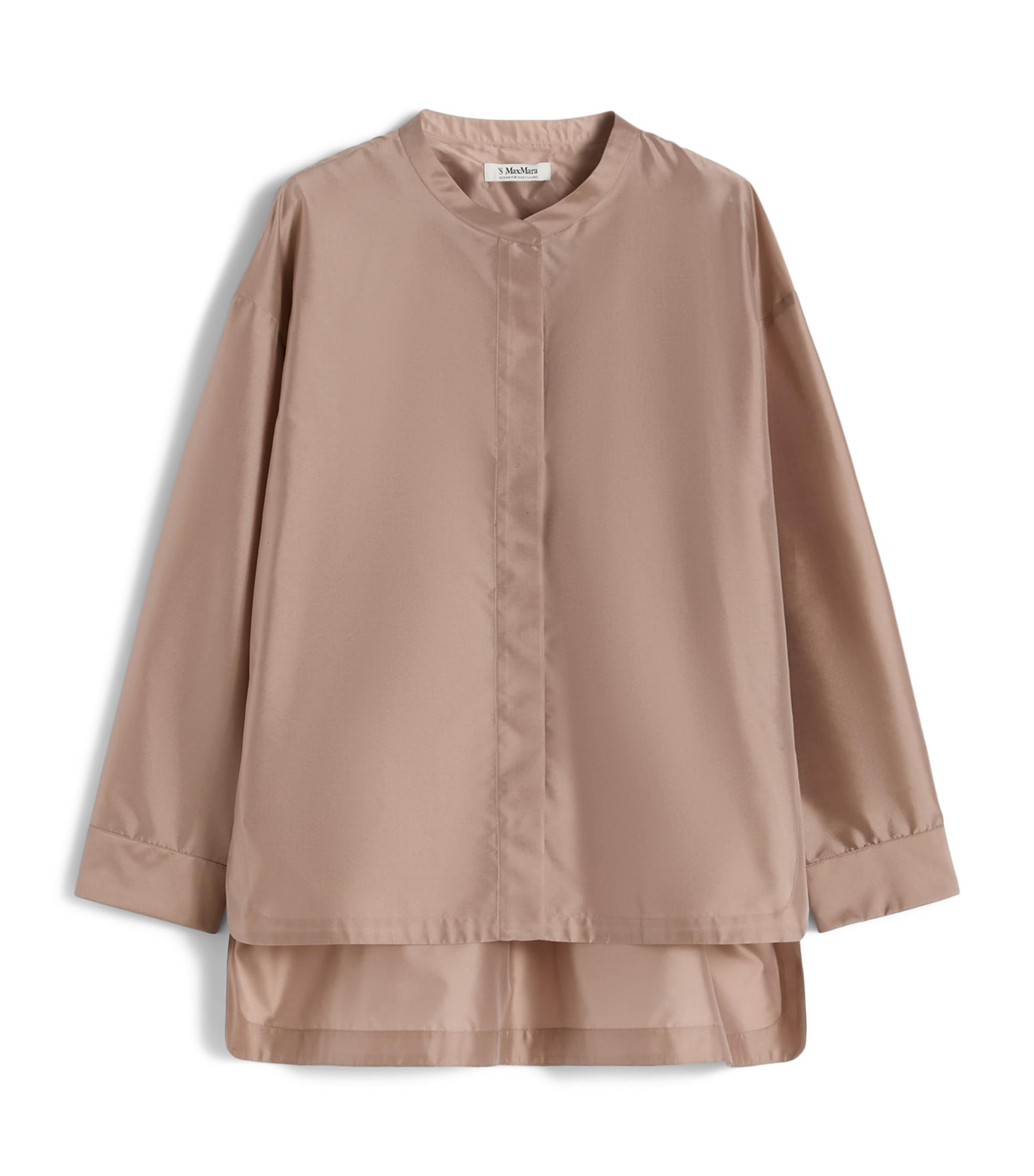 Max Mara Womens Satin Oversized Shirt Powder