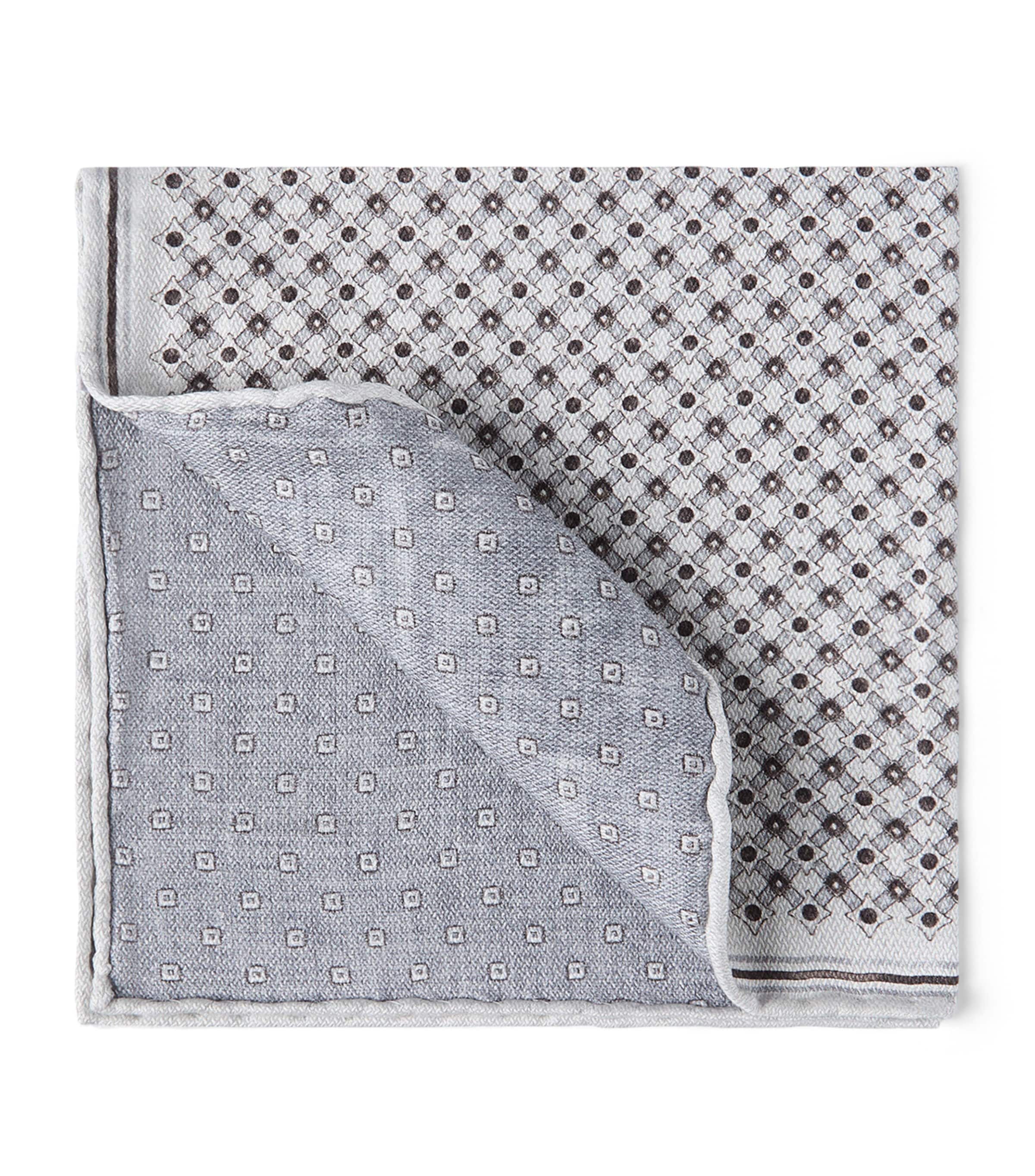 Silk Geometric Pocket Square