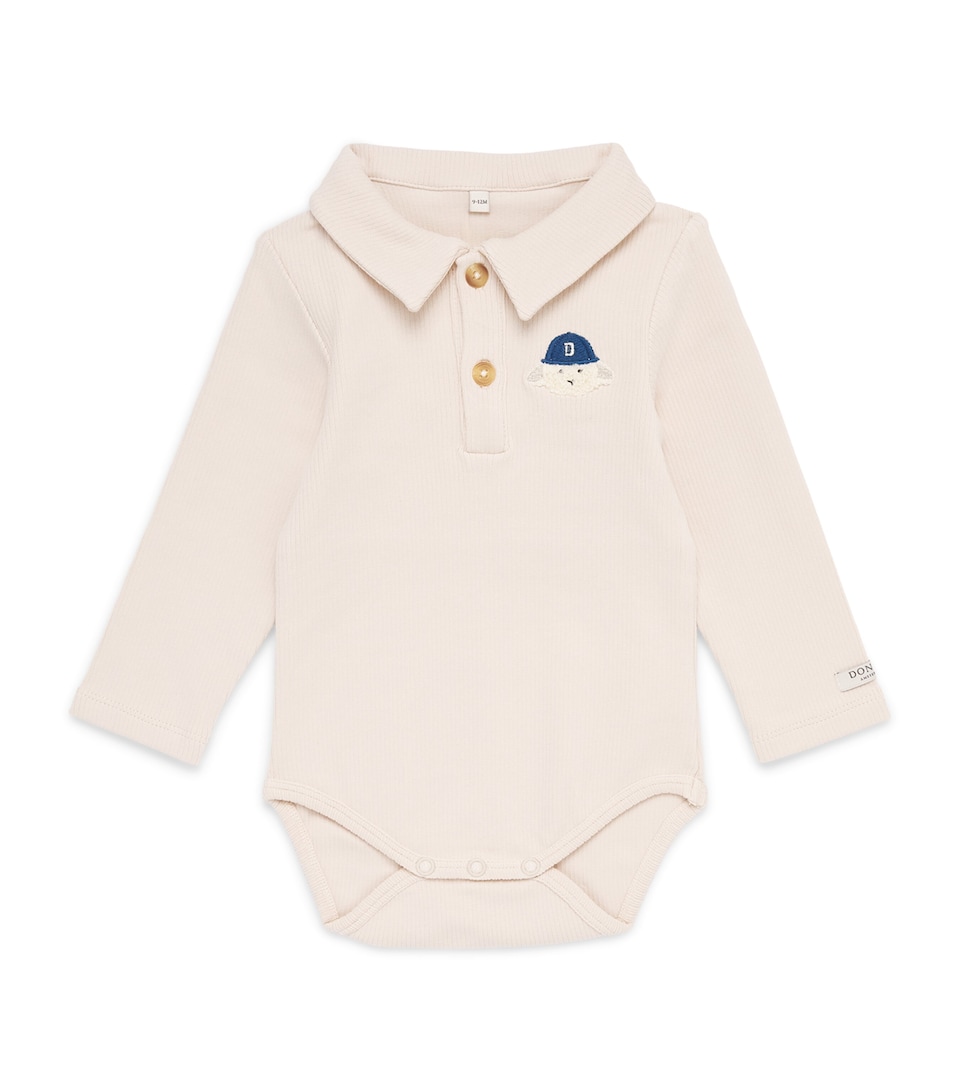 Donsje Stretch-Cotton Paulo Bodysuit (0-30 Months) Arctic Ivory