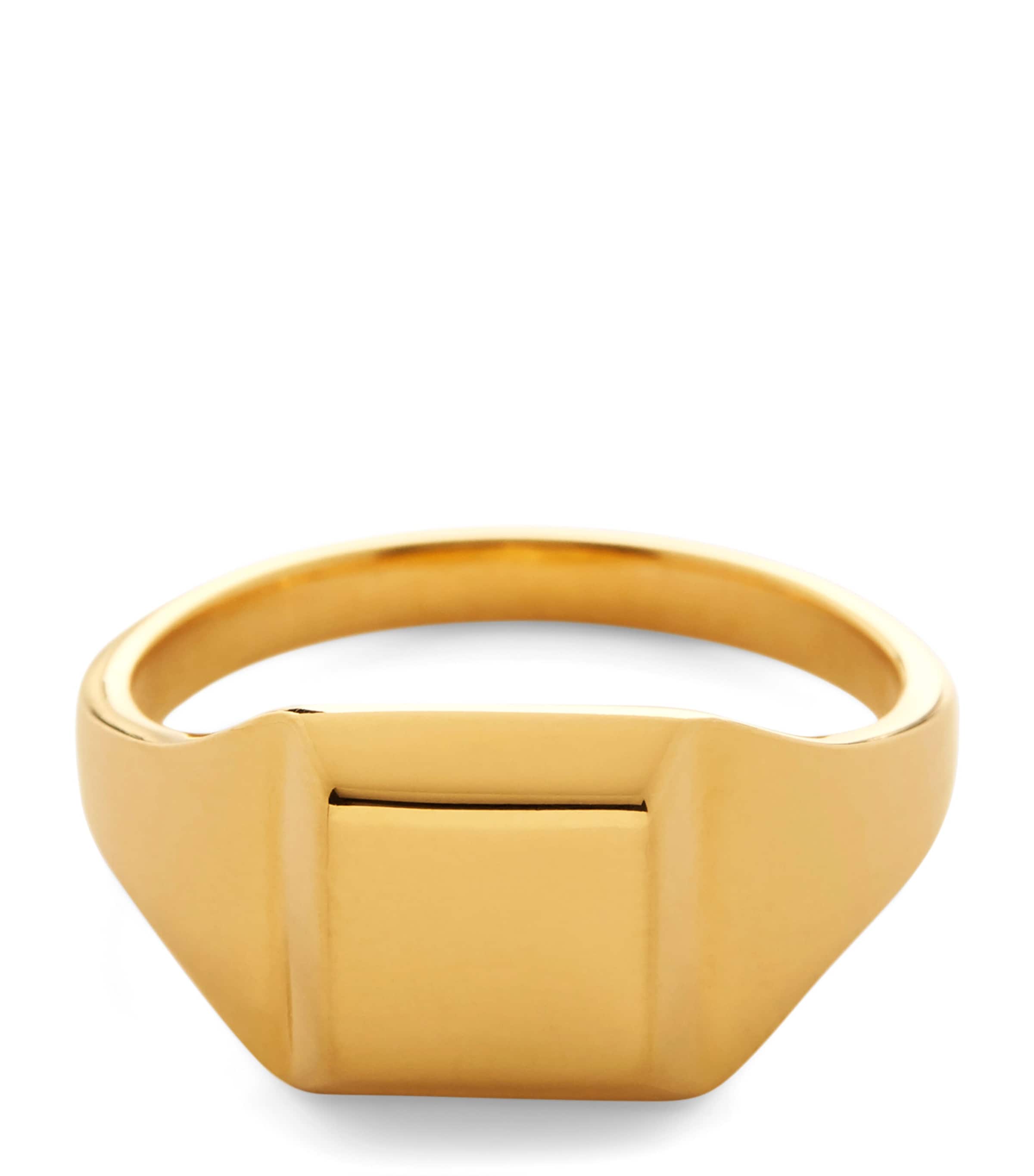 Monica Vinader Gold Vermeil Signature Signet Ring Gold