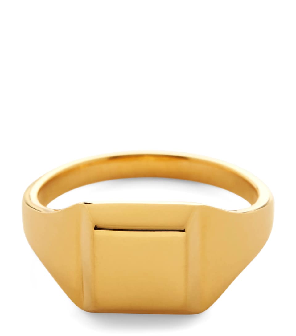 Monica Vinader Gold Vermeil Signature Signet Ring Gold