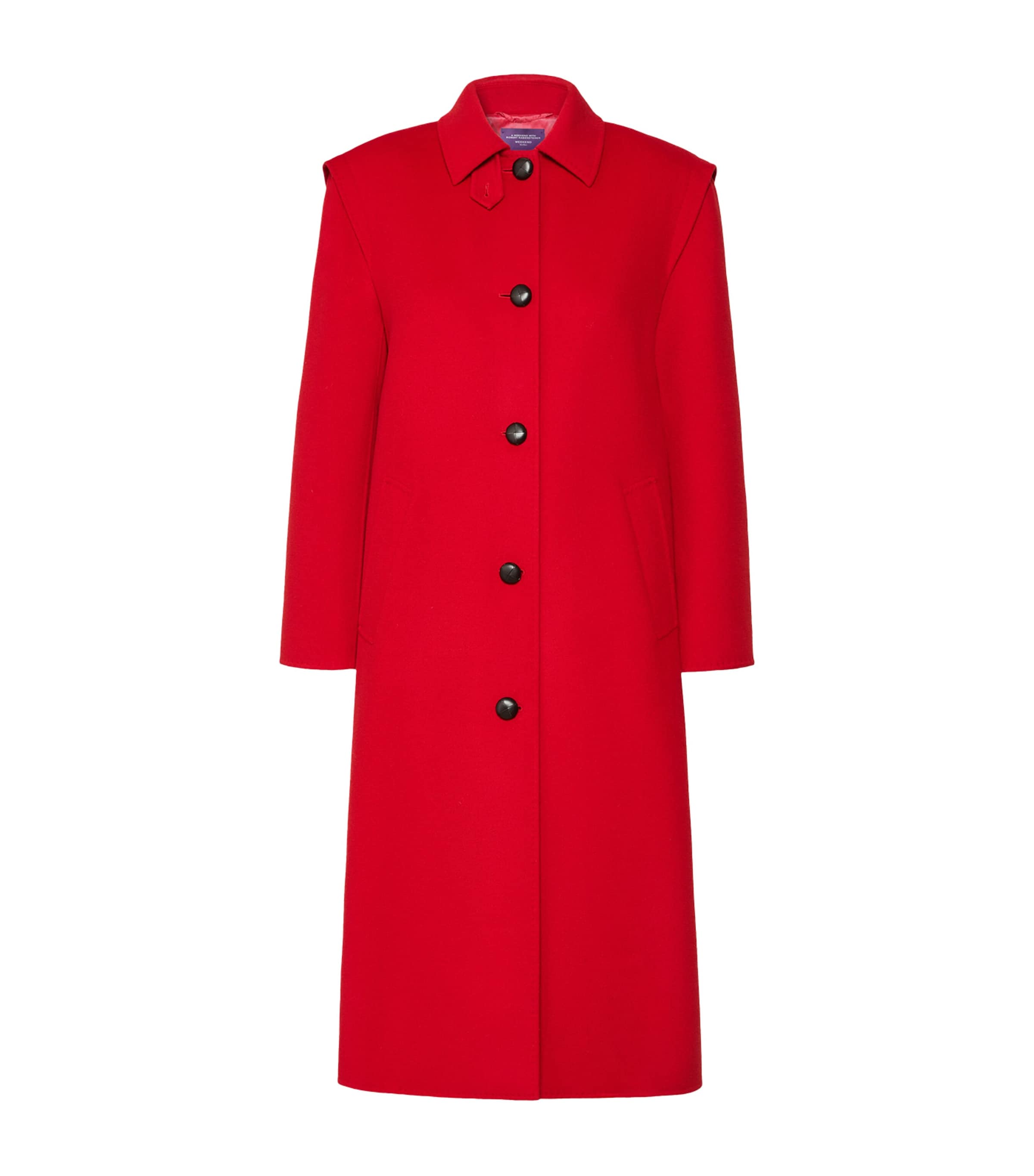 Weekend Max Mara Womens Wool-Blend Long Coat Red