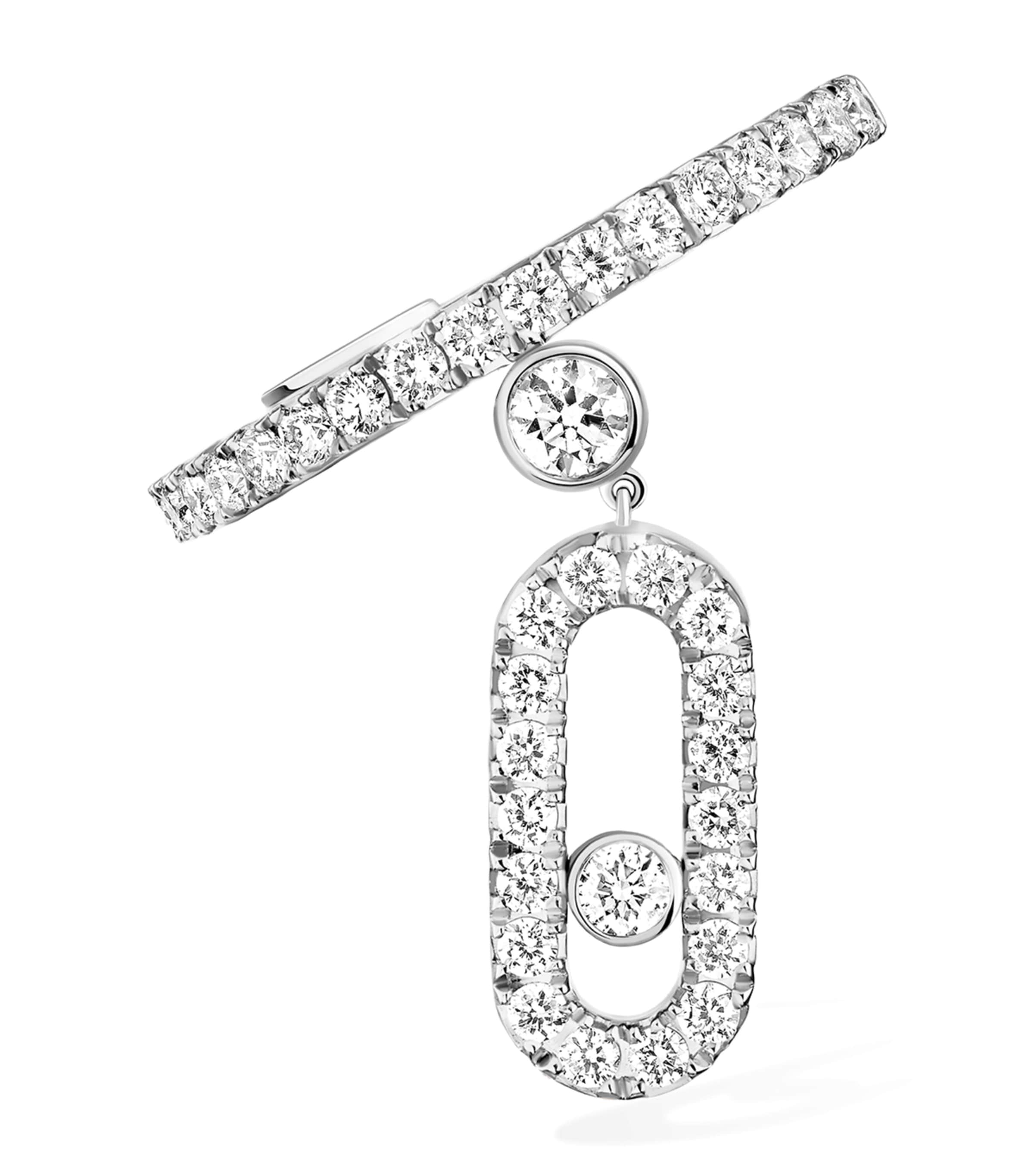 Move Uno White Gold and Diamond Single Drop Pendant Pavé Ear Cuff (0.24ct)
