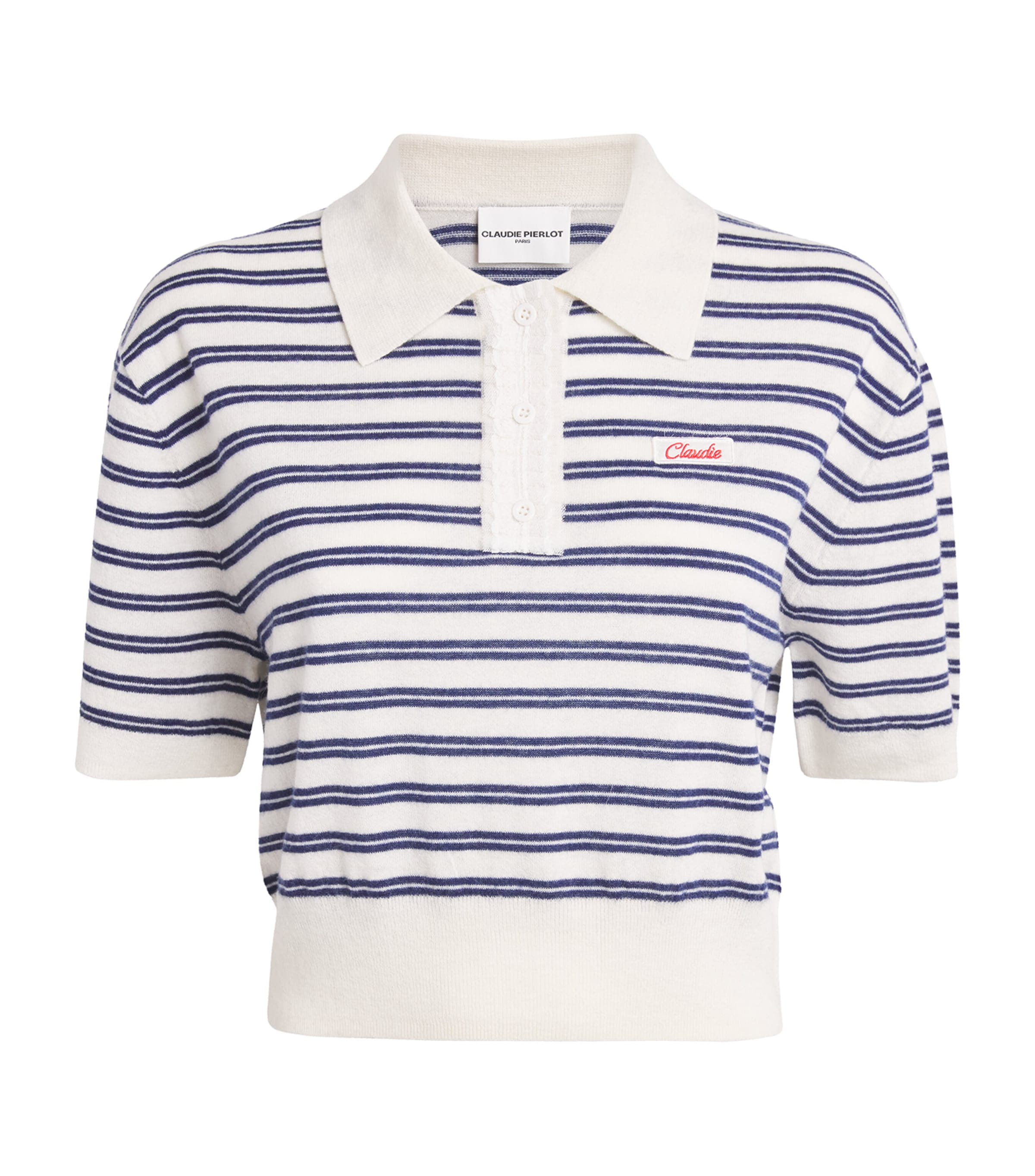 Wool Stripe Polo Sweater