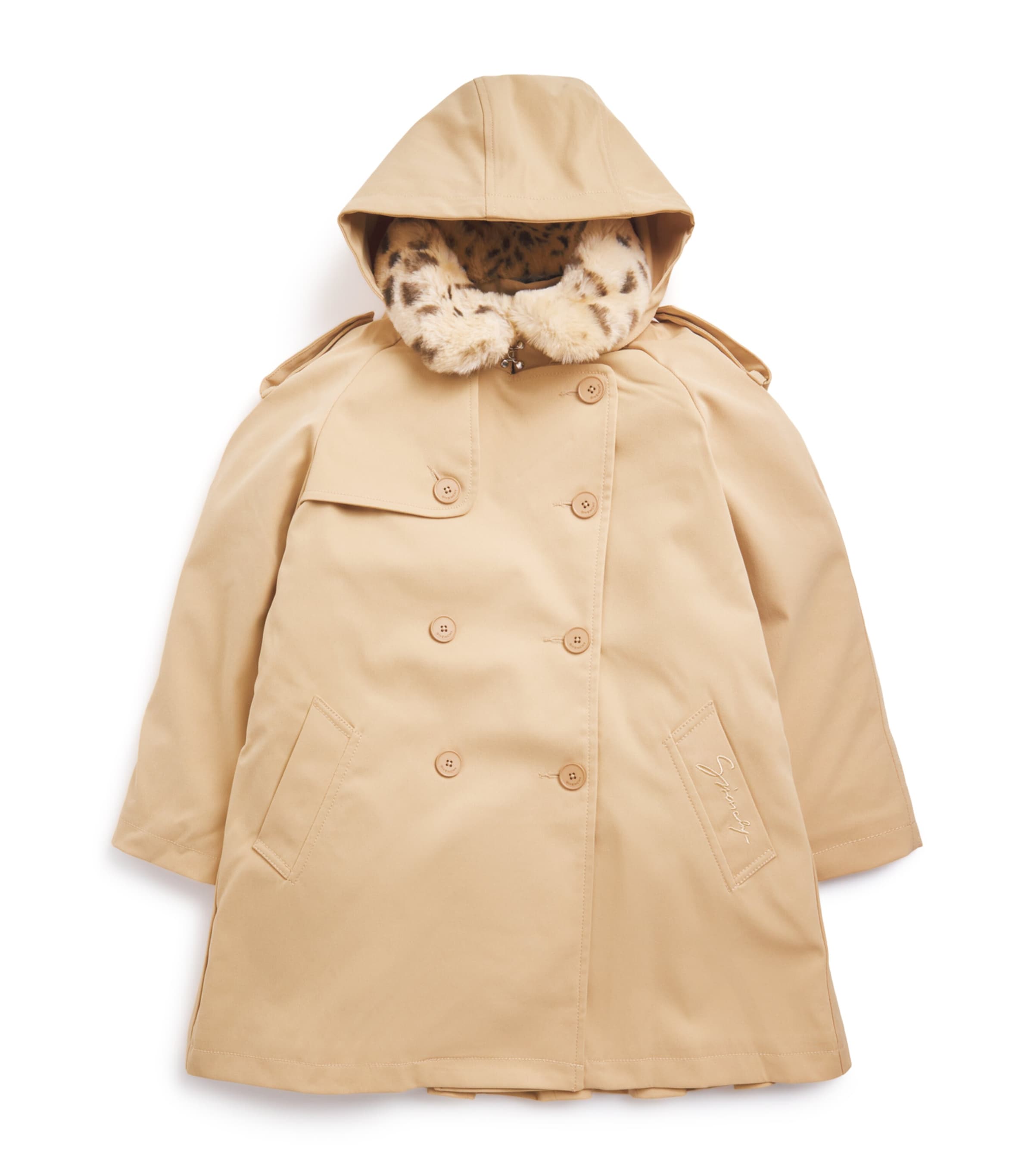 Faux Fur-Collar Trench Coat (5-12 Years)