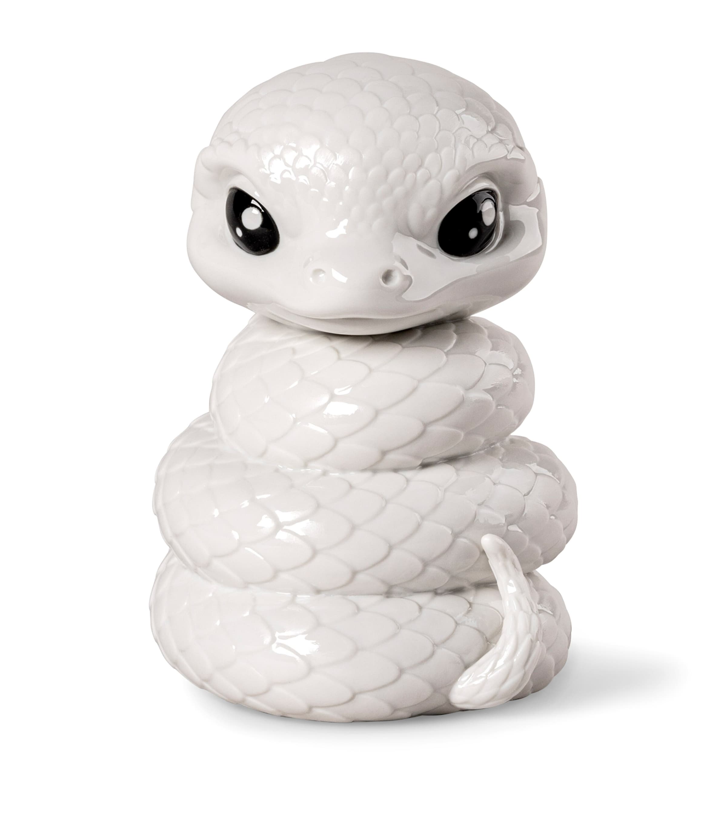 Lladró Porcelain Baby Snake Sculpture White