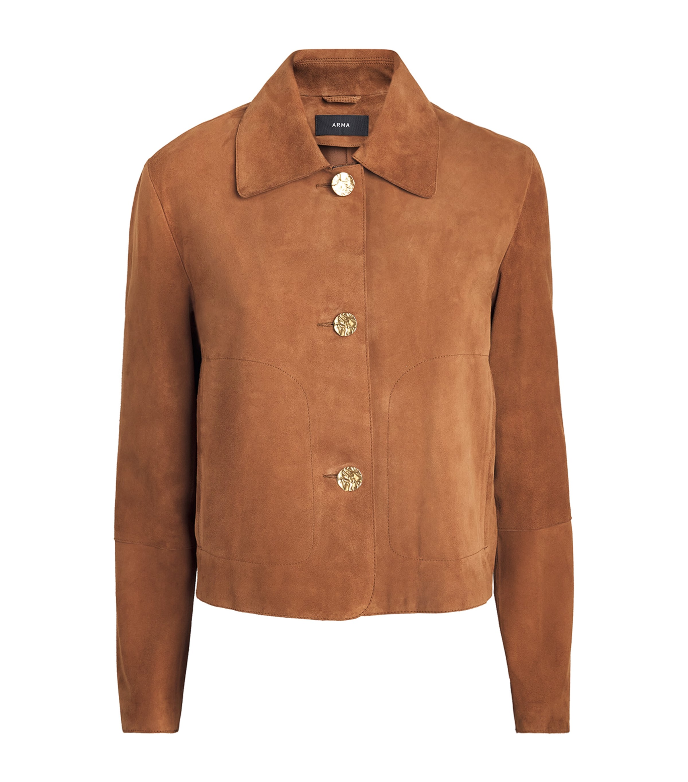 Arma Womens Lamb Suede Maeve Jacket Whiskey