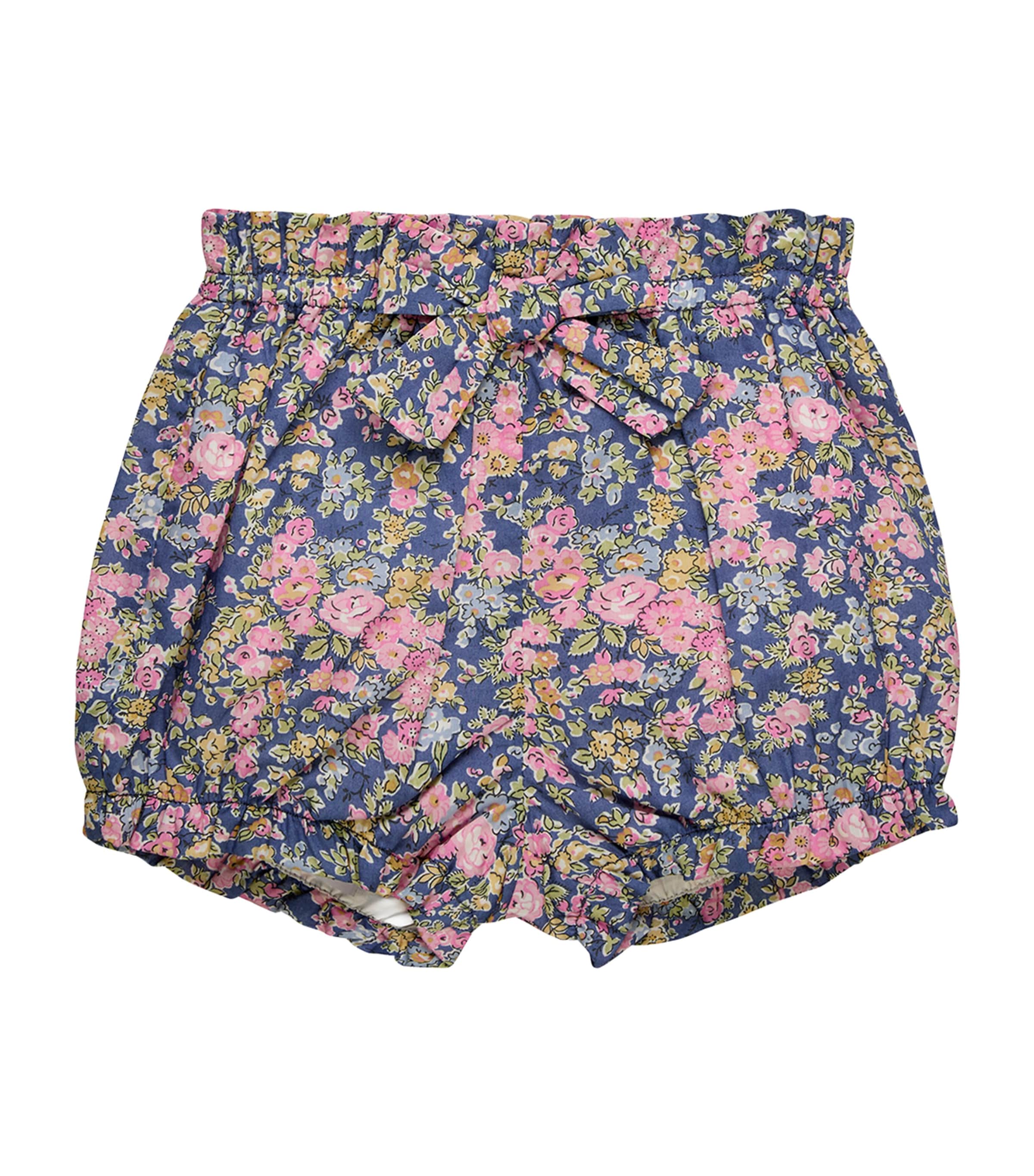Trotters Cotton Liberty Print Bloomers (6-24 Months) Blue