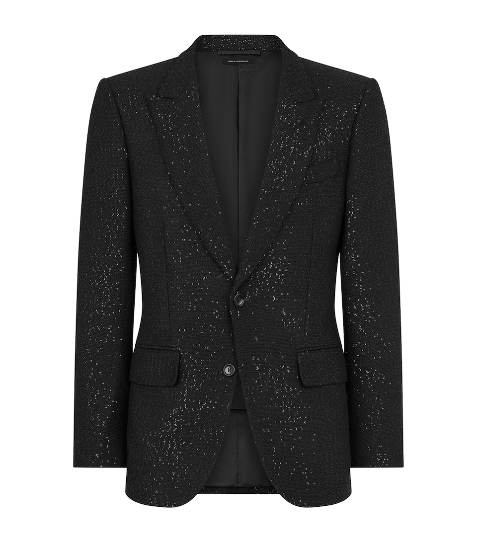 Virgin Wool-Blend Sequinned Blazer
