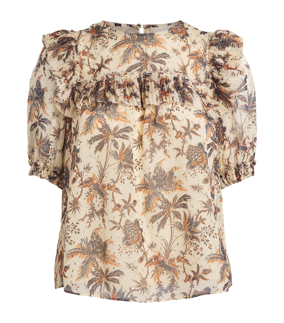 Silk-Blend Printed Jodie Blouse