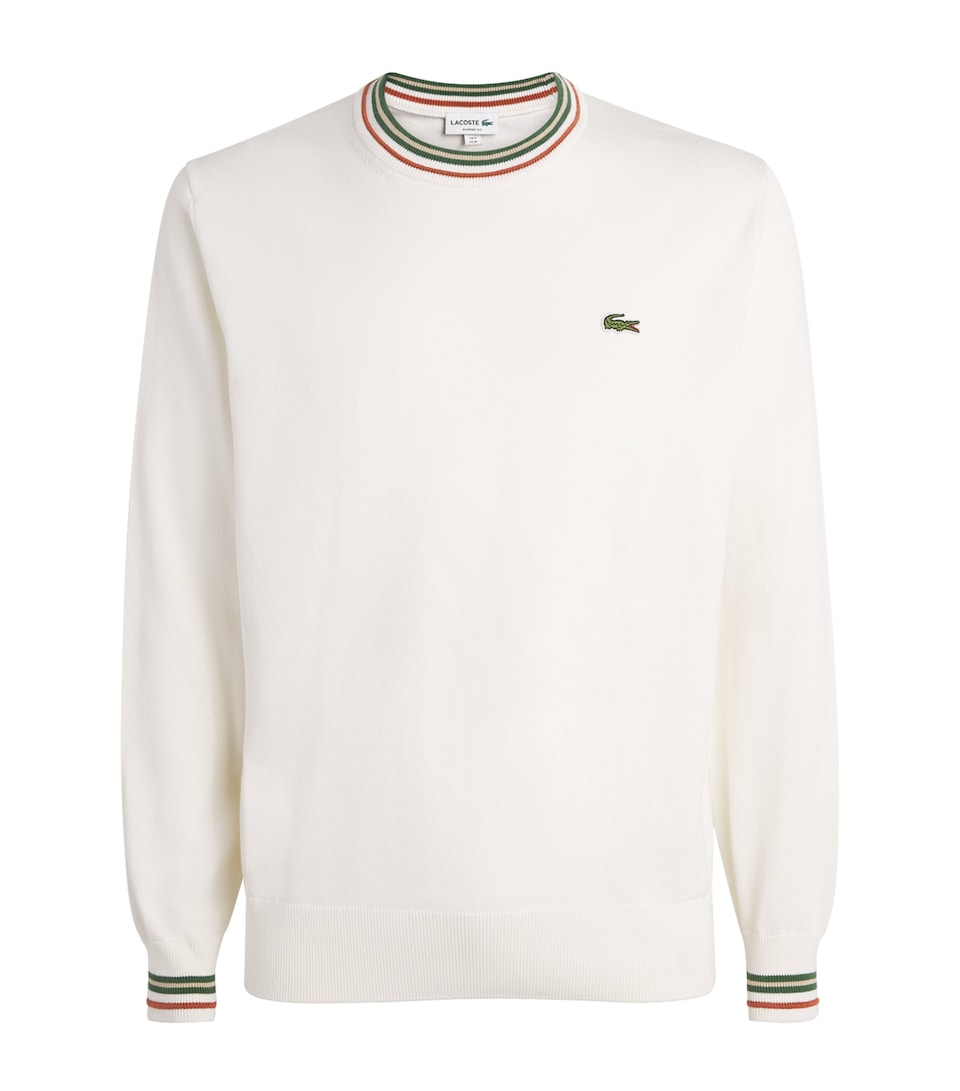 Cotton Stripe Logo Sweater
