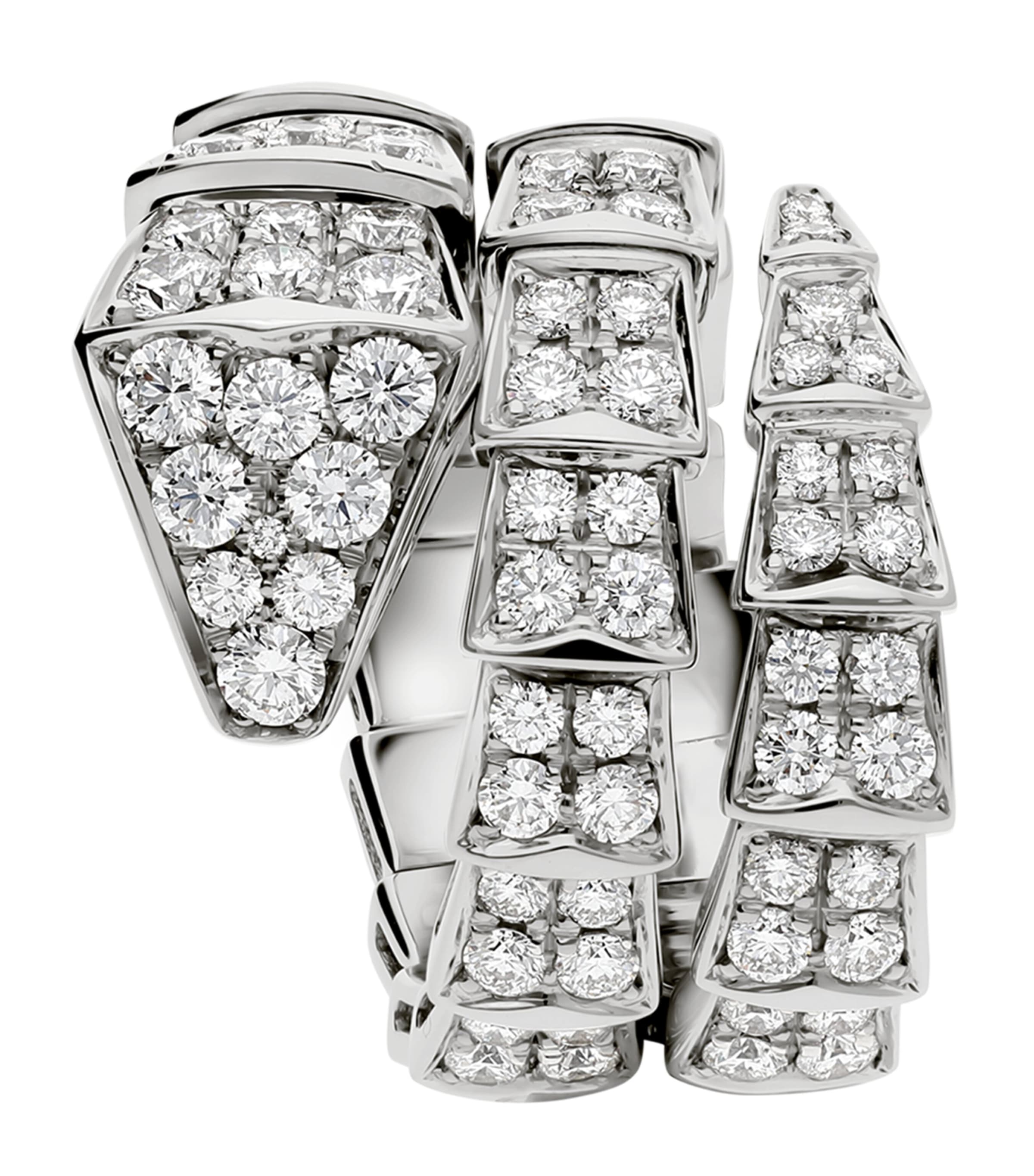 White Gold and Diamond Serpenti Viper Ring