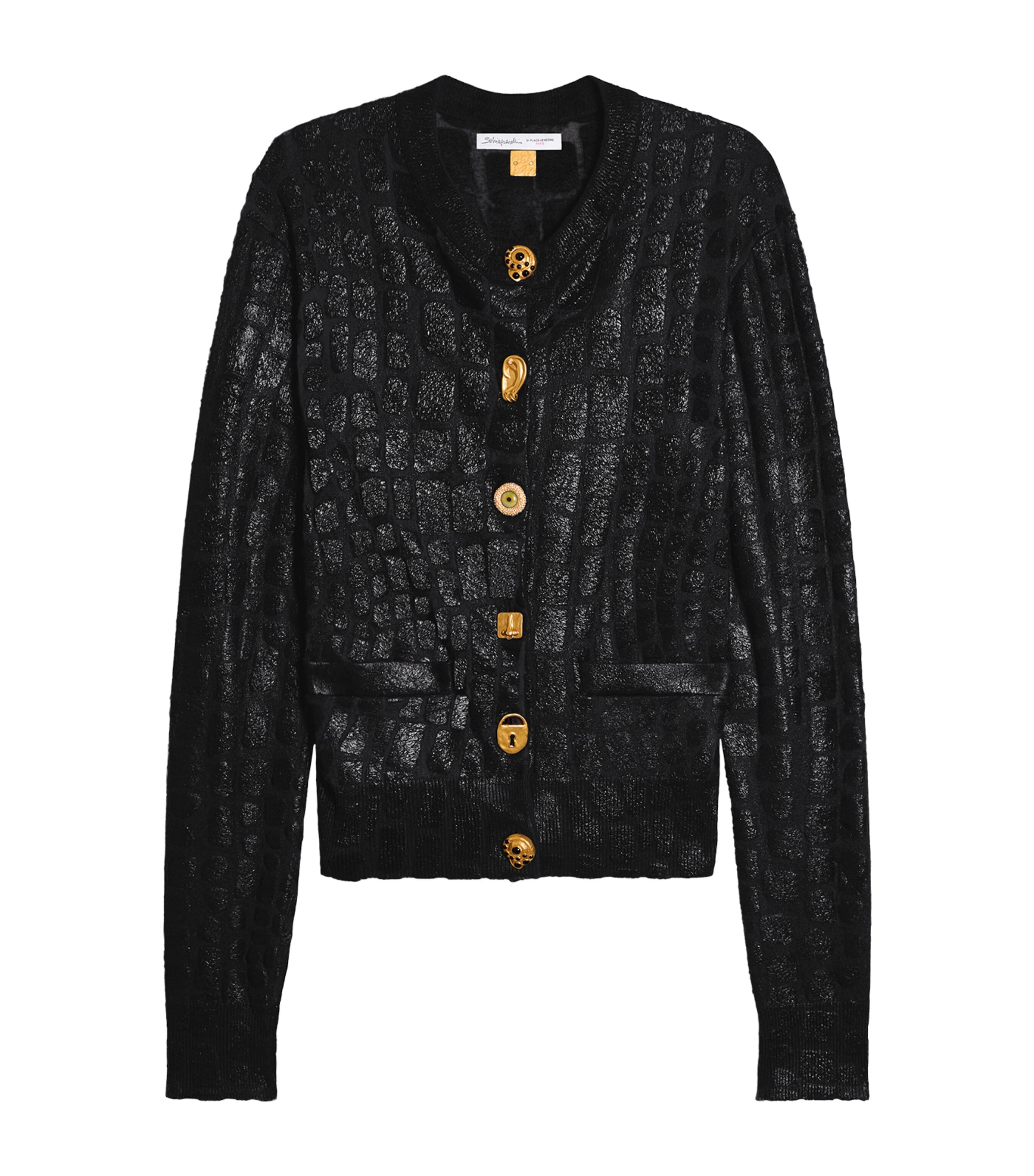 Schiaparelli Womens Trompe-l'Oeil Cardigan Black