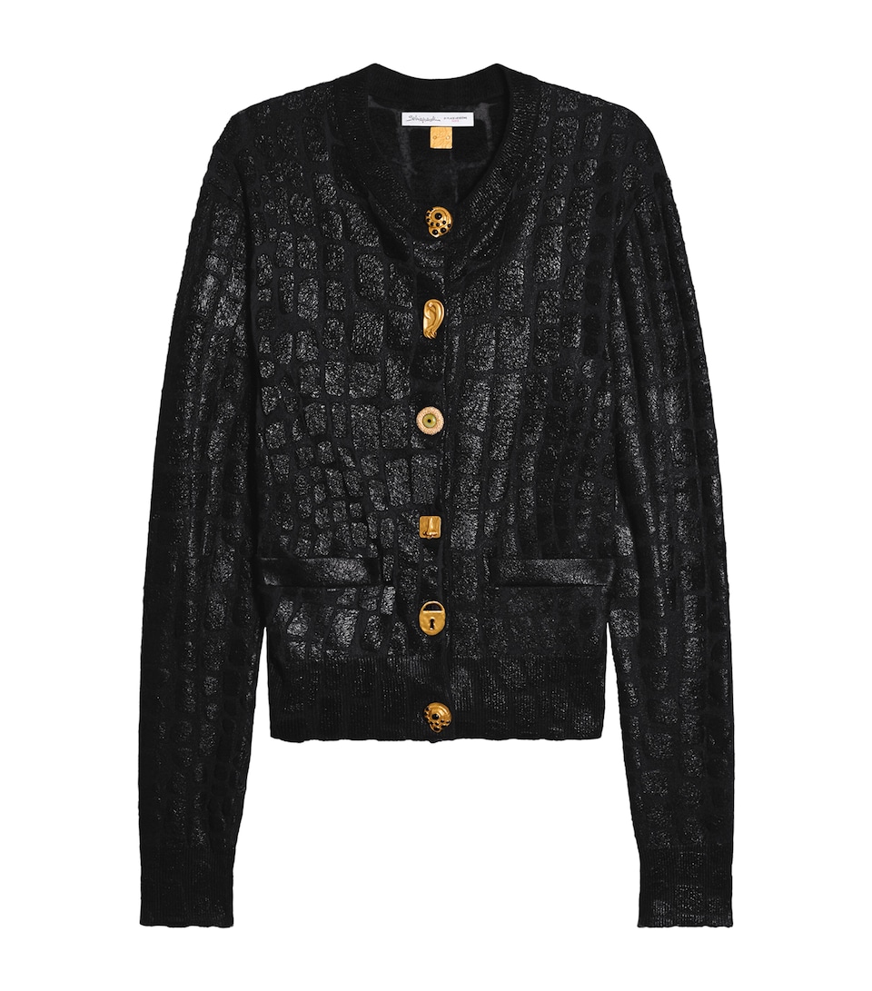 Schiaparelli Womens Trompe-l'Oeil Cardigan Black
