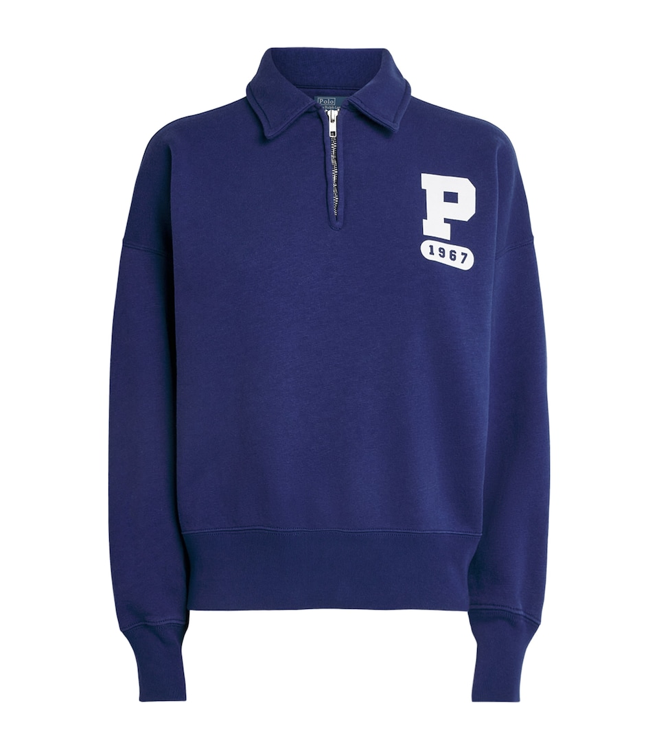 Polo Ralph Lauren Womens Quarter-Zip Sweatshirt Fall Royal