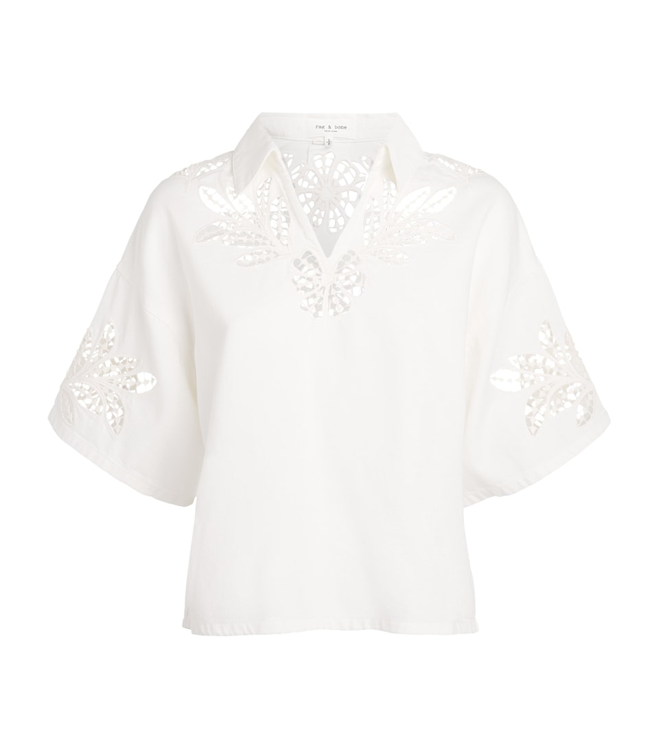 Rag & Bone Womens Lucy Denim Shirt Whtfloral