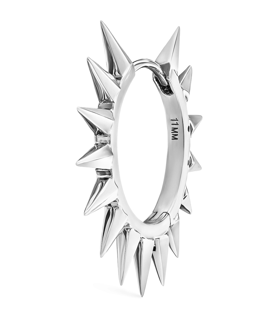 White Gold Metal Mohawk Hoop Earring (11mm)