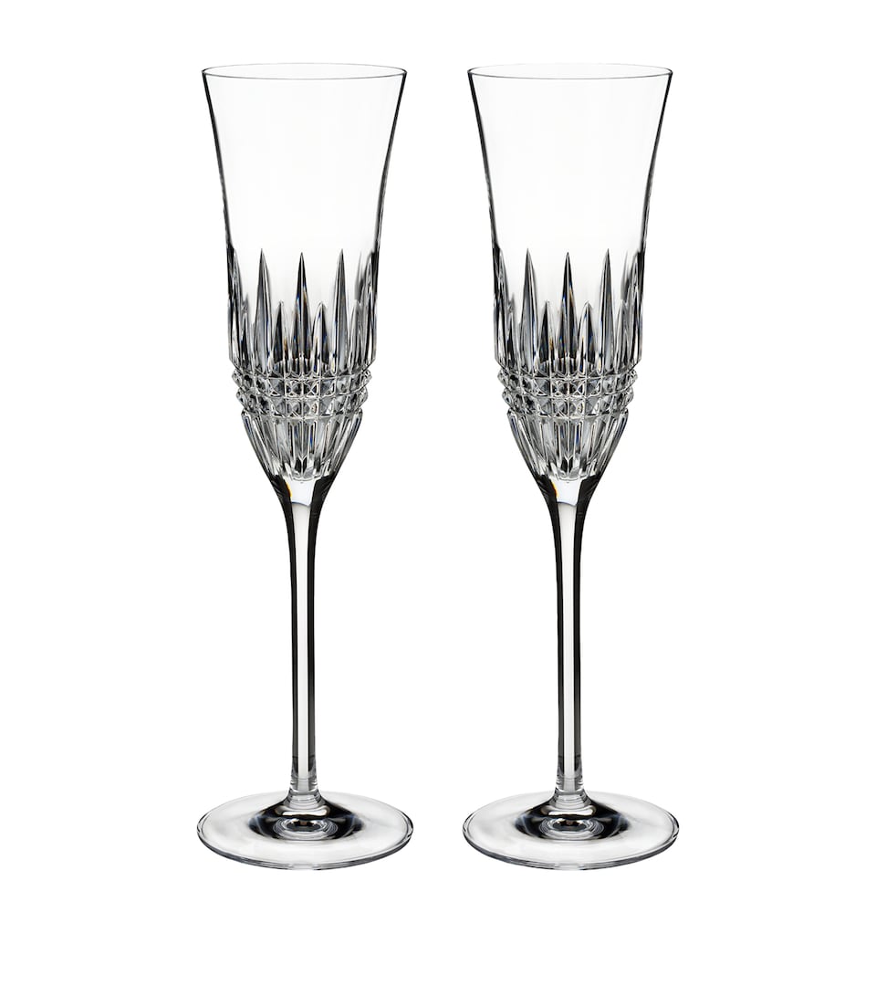 Waterford Crystal Lismore Diamond Essence Flutes (Set of 2) Clear