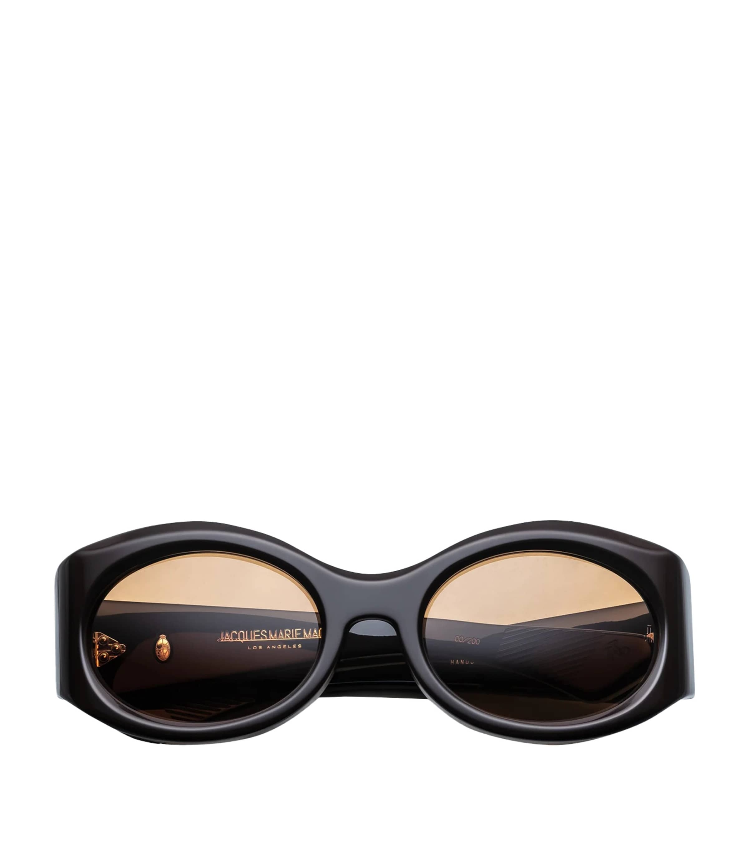 Jacques Marie Mage Gia Oval Sunglasses Walnut