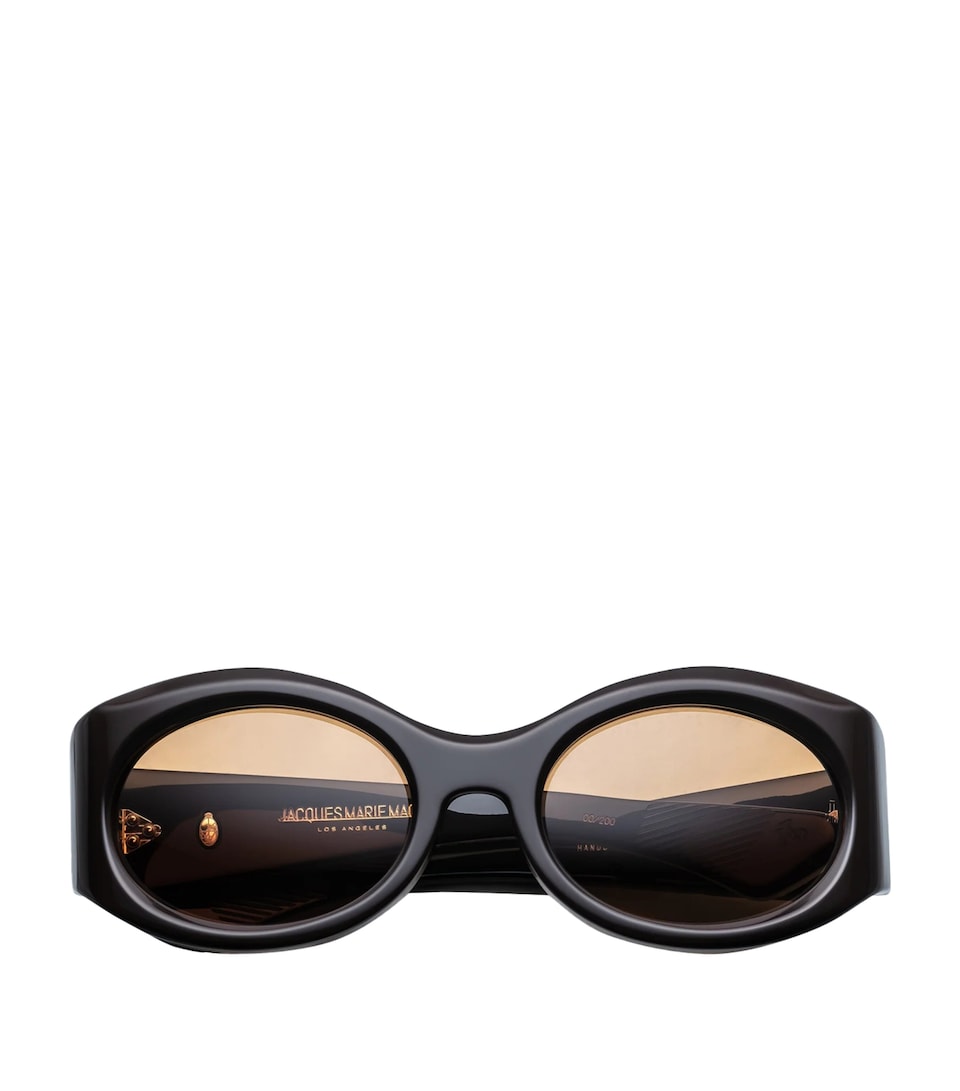 Jacques Marie Mage Gia Oval Sunglasses Walnut