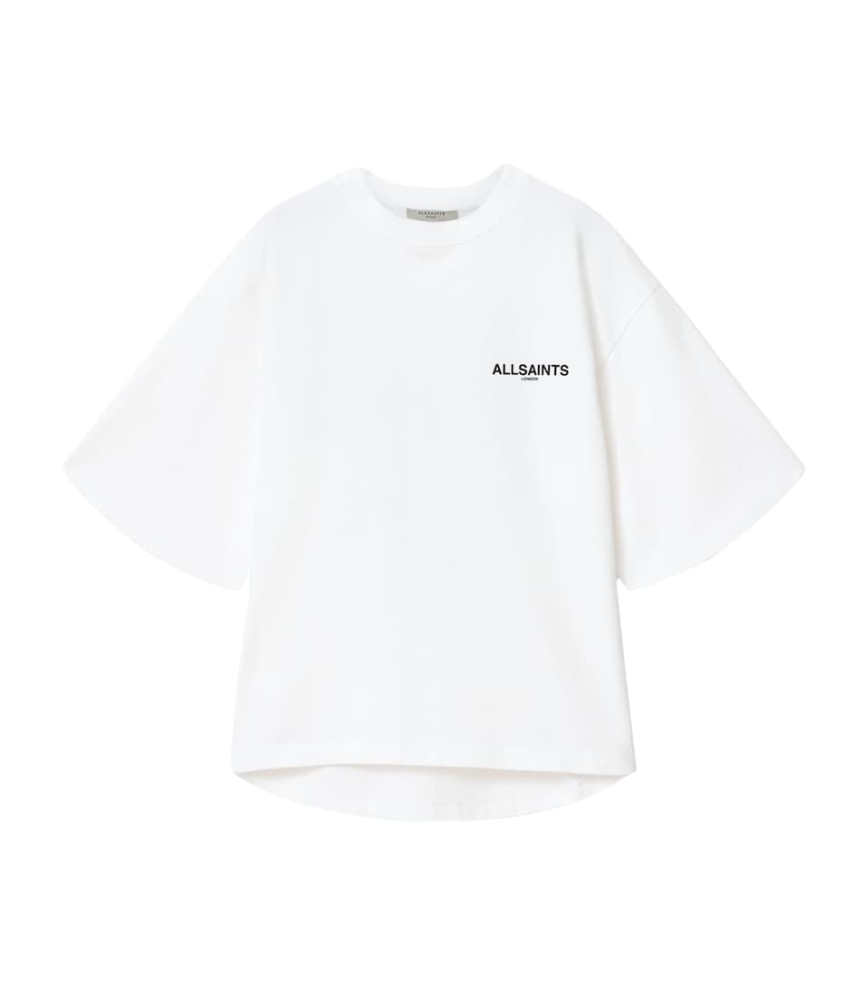 AllSaints Womens Organic Cotton Halis Amelie T-Shirt Optic White