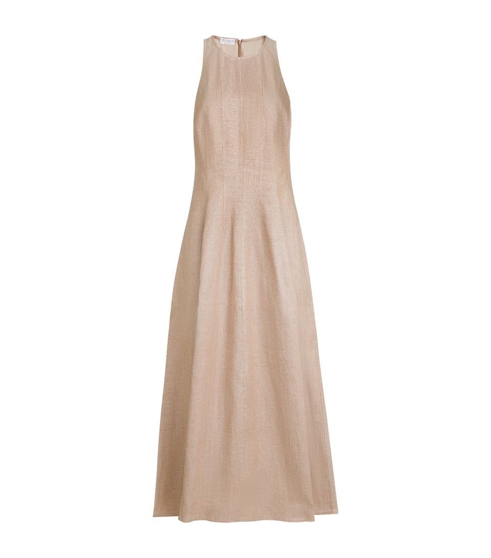 Linen-Blend Maxi Dress