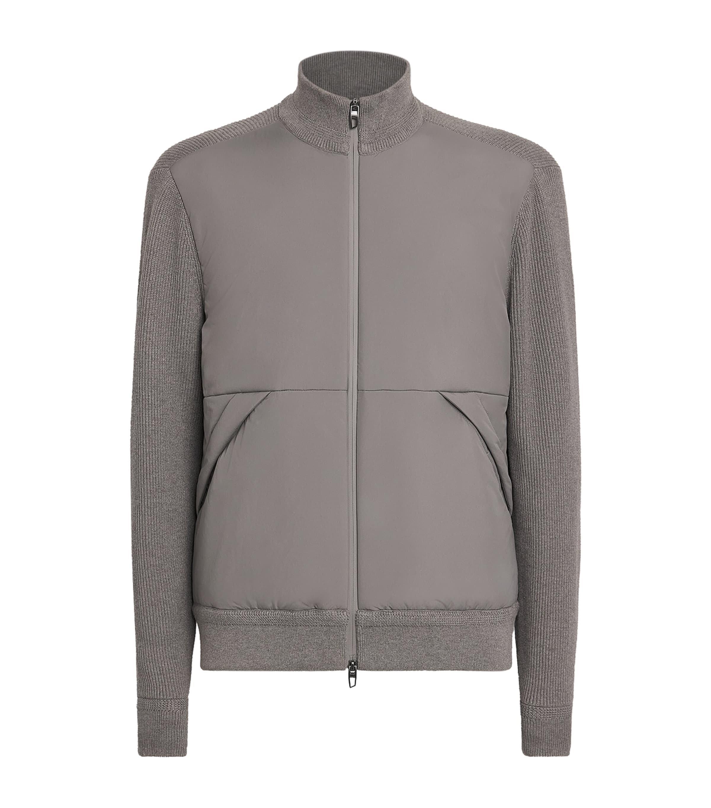 RLX Ralph Lauren Mens Zip-Up Hybrid Sweatshirt Metalic Grey Heather