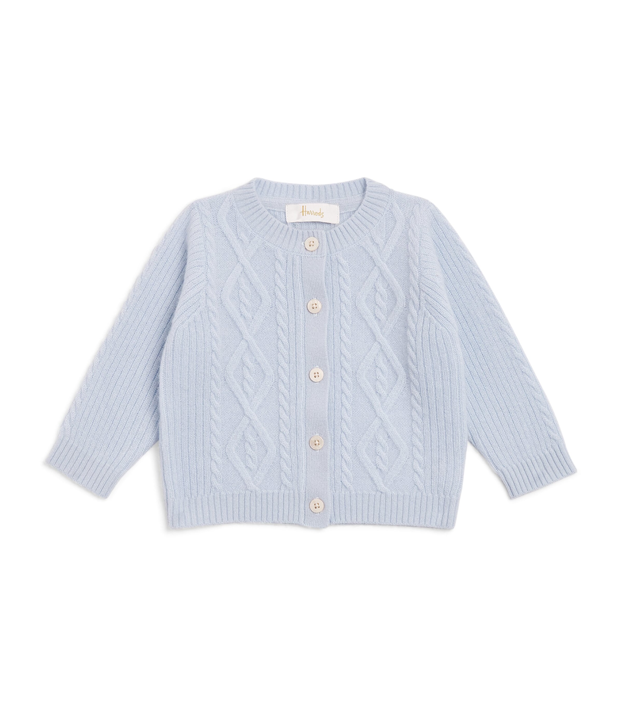 Harrods Cashmere Cable-Knit Cardigan (0-18 Months) Blue