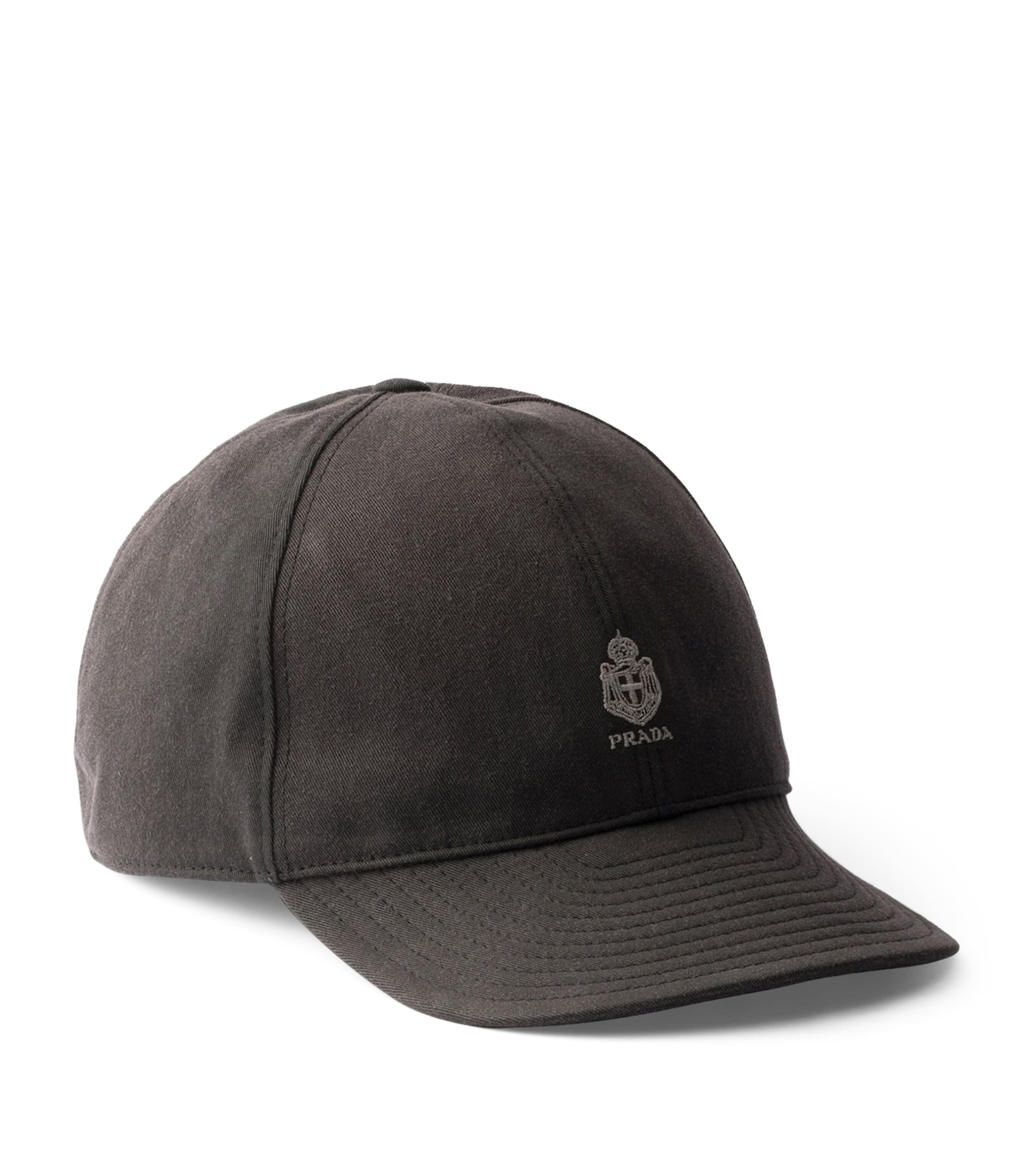 Prada Old Gabardine Baseball Cap Black