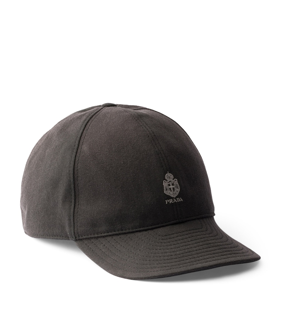 Prada Old Gabardine Baseball Cap Black
