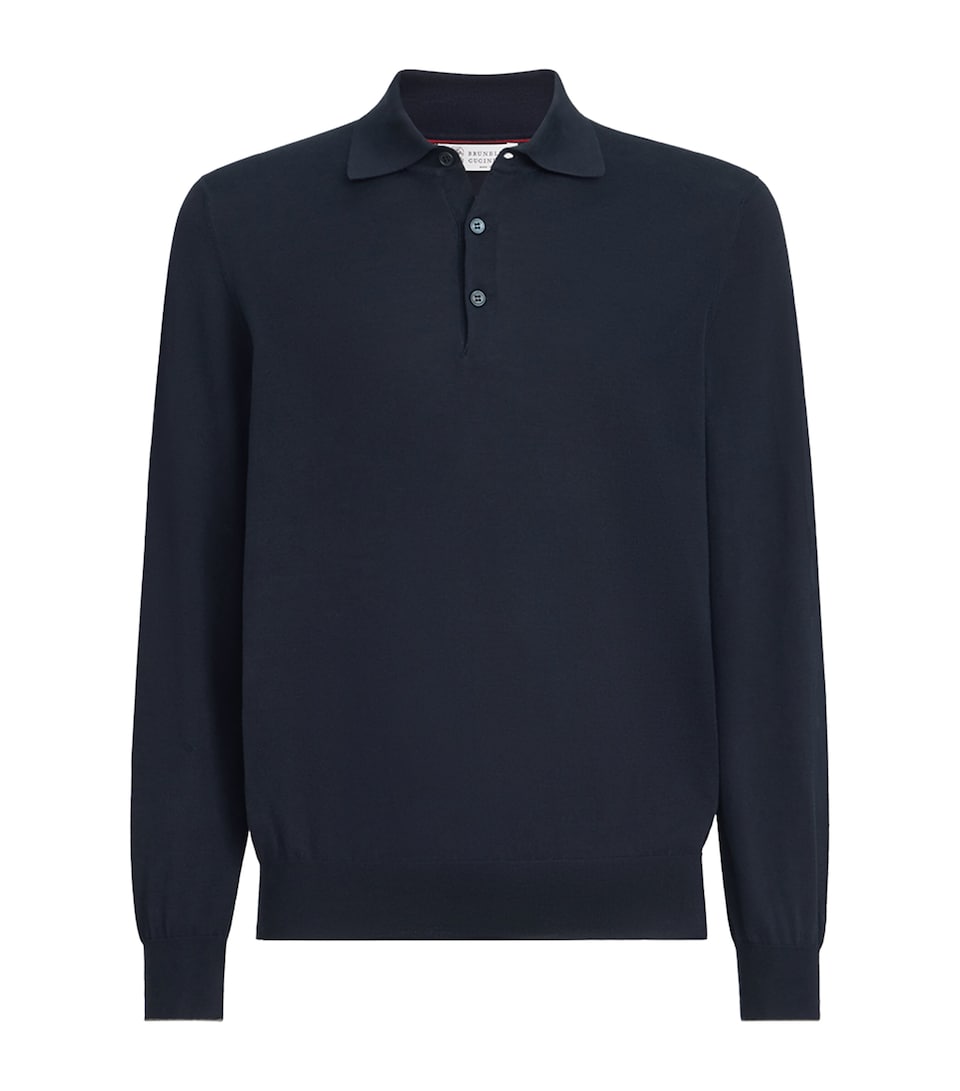 Brunello Cucinelli Mens Cotton Polo Sweater