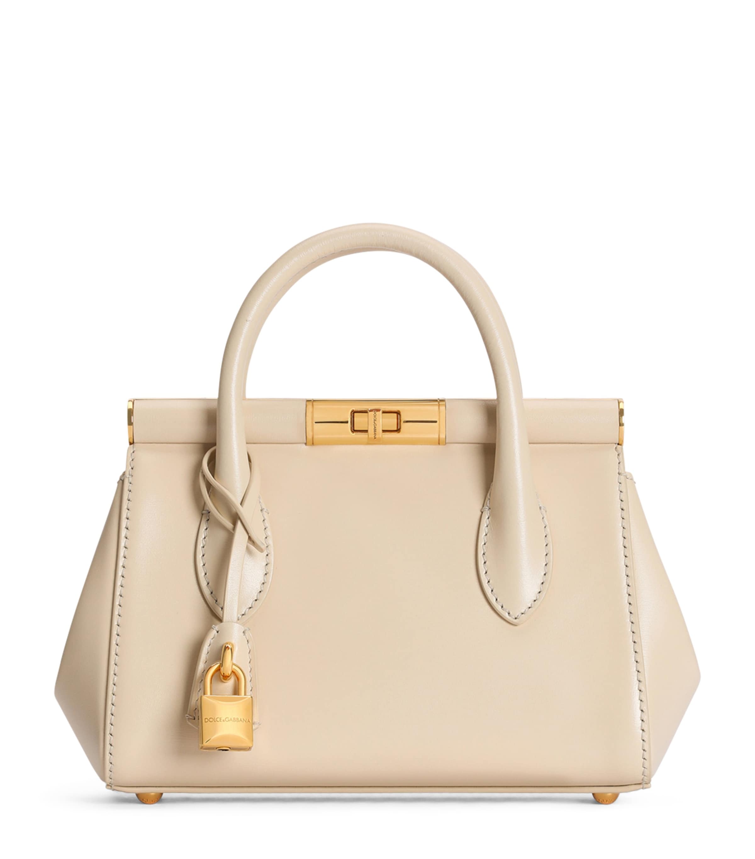 Dolce&Gabbana Mini Leather Marlene Top-Handle Bag Burro