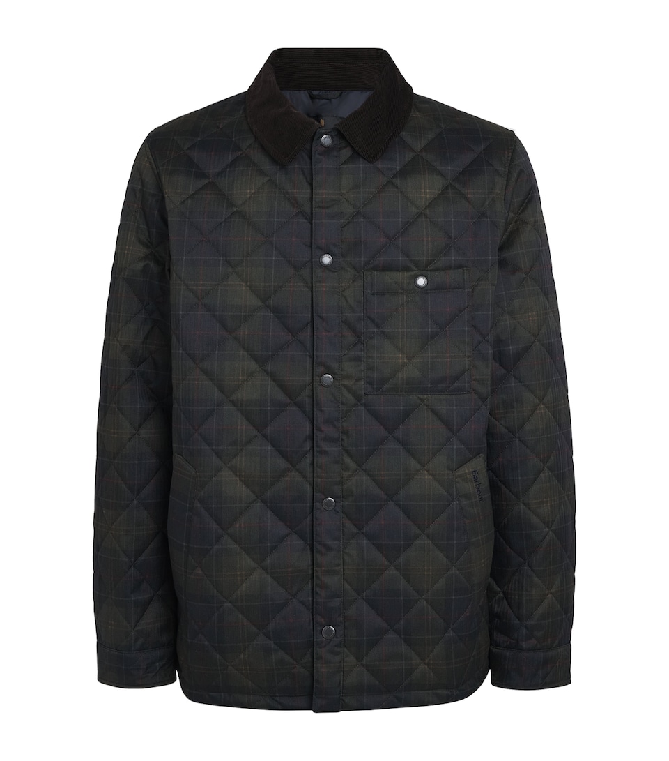 Barbour Mens Tartan Quilted Jacket Shadow Classic