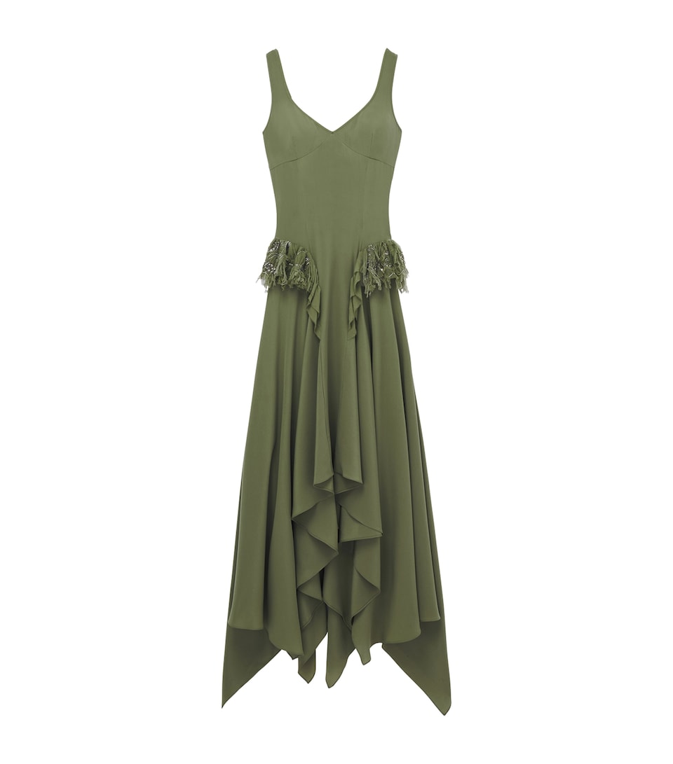 Silk Asymmetric Midi Dress