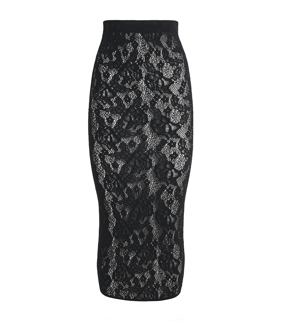 Wolford Womens Infinite Rose Net Skirt Black