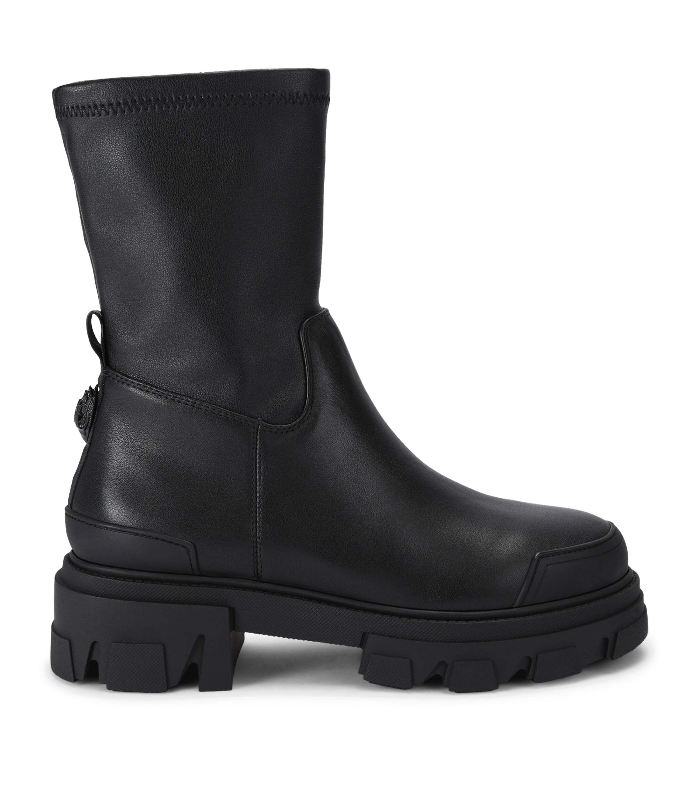 Kurt Geiger London Leather Stomp Sock Ankle Boots 50 Black