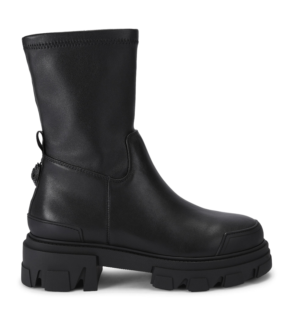 Kurt Geiger London Leather Stomp Sock Ankle Boots 50 Black