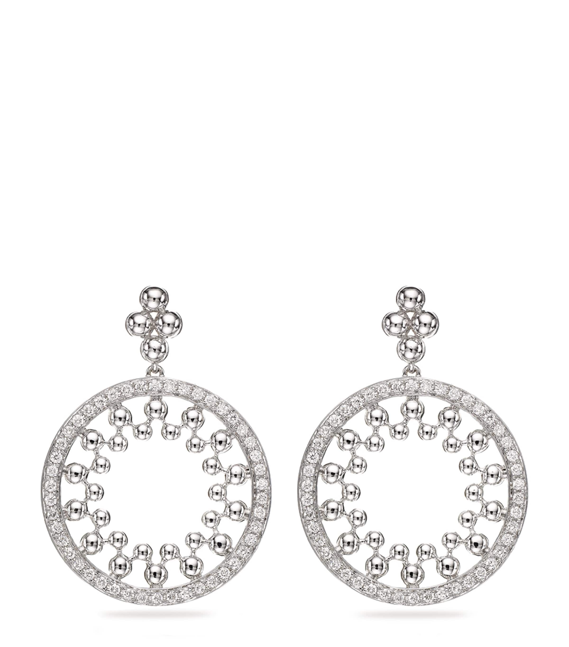 White Gold and Diamond Circus Drop Earrings