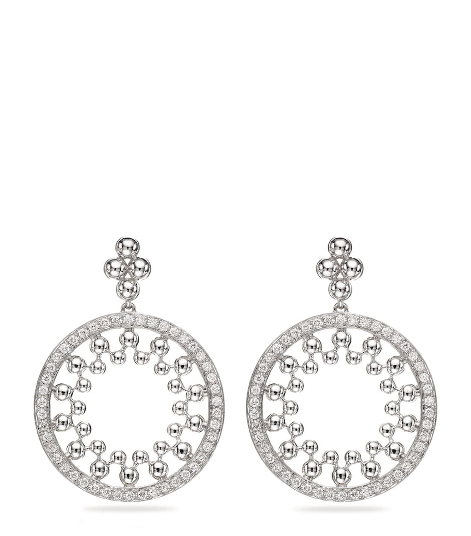 White Gold and Diamond Circus Drop Earrings