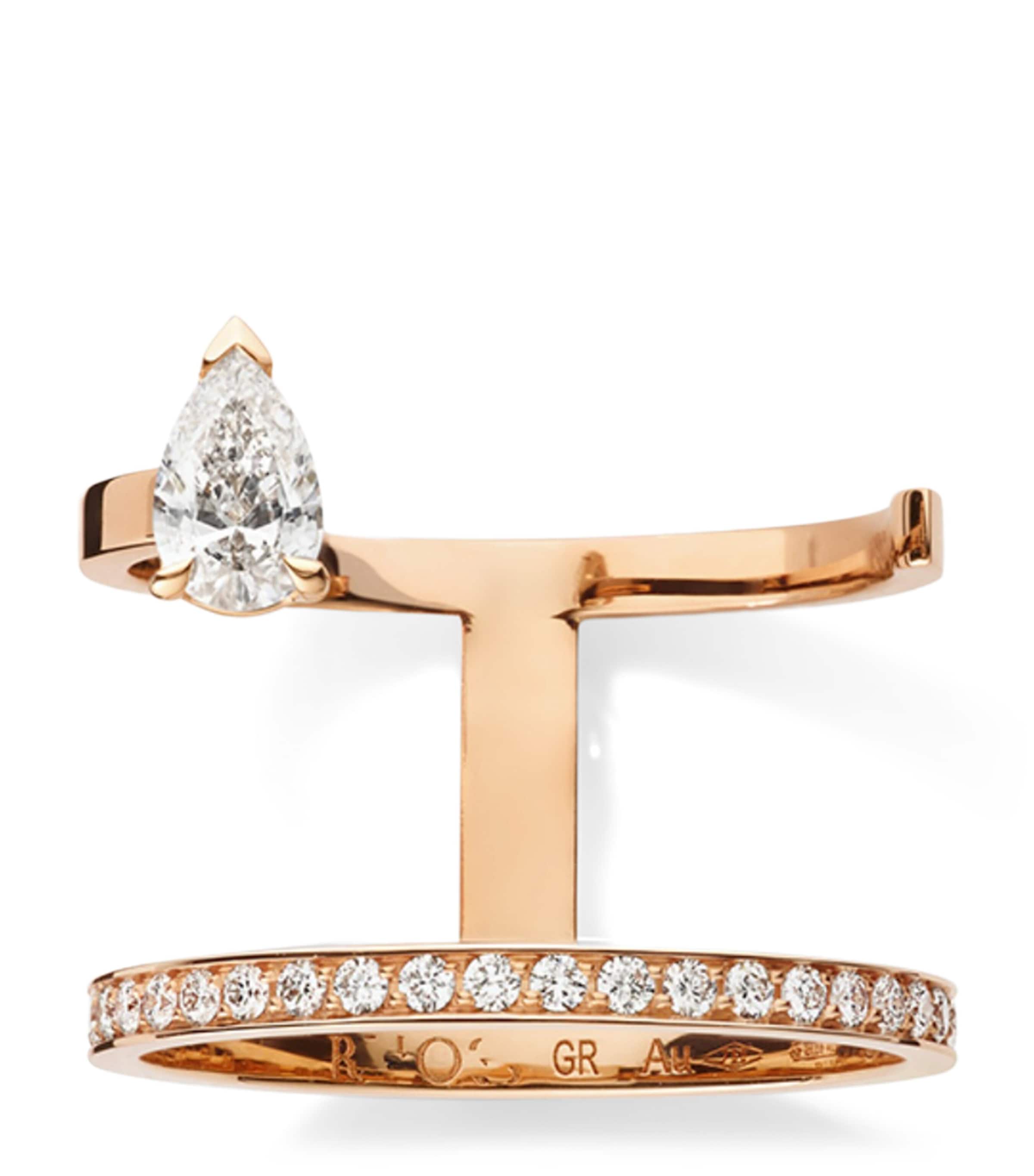 Repossi Rose Gold and Diamond Serti sur Vide Ring Pink Gold